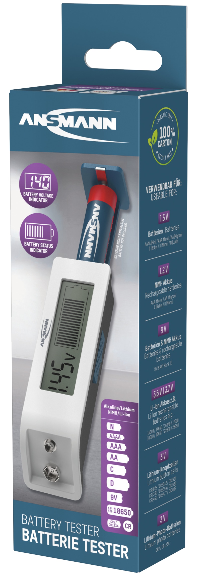 ANSMANN Batterietester Comfort Check, 1900-0110 ANSMANN Batterietester Comfort Check, 1900-0110