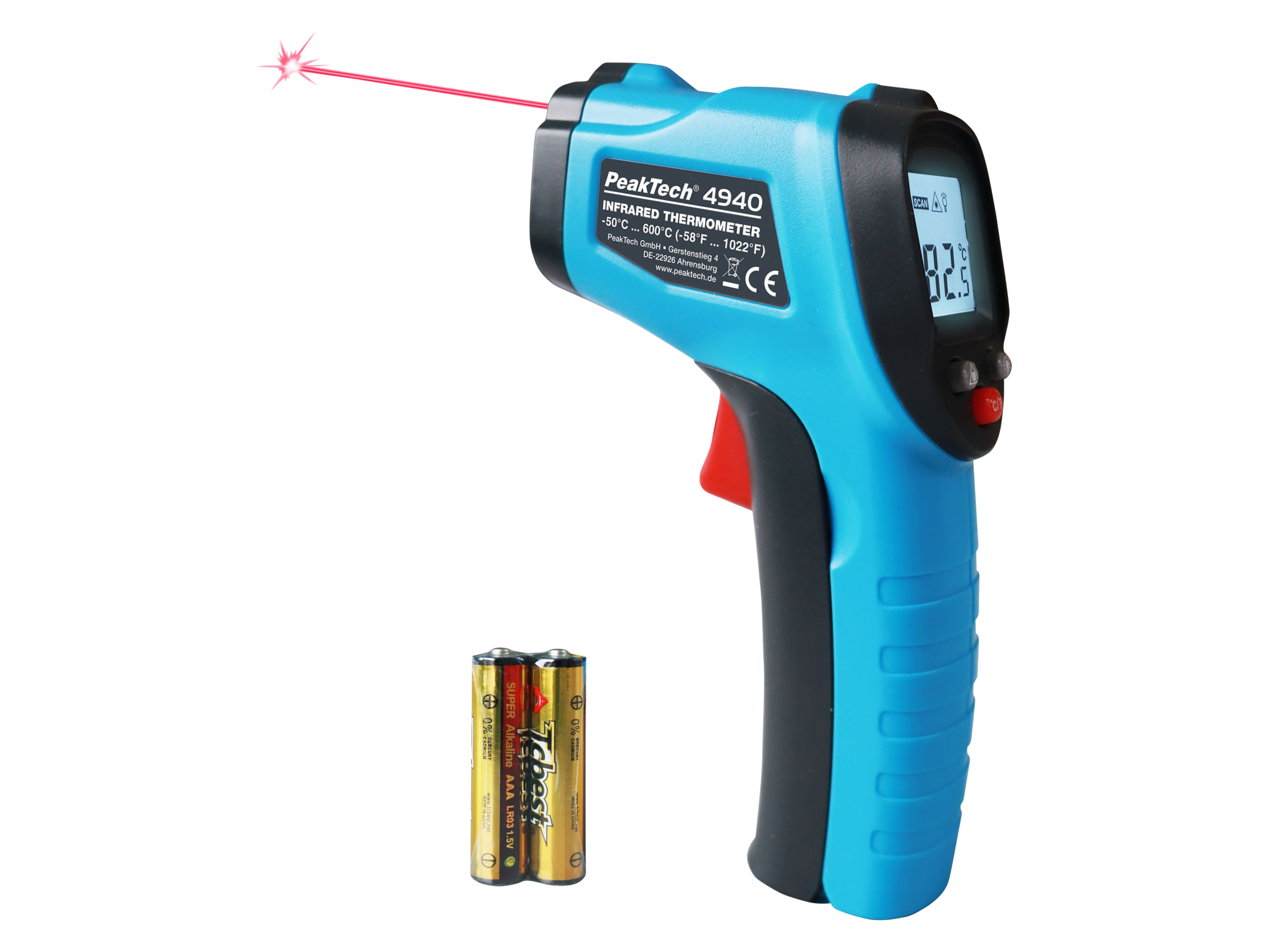 PEAKTECH IR-Thermometer P 4940, -50 °C...+600 °C PEAKTECH IR-Thermometer P 4940, -50 °C...+600 °C