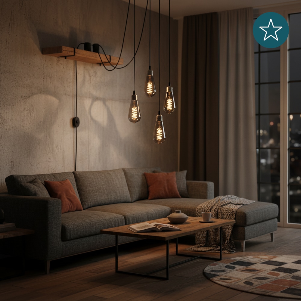 LUXULA LED-Filament-Lampe, SPIRAL, Pear, E27, 4W, 40lm, 1800K, dimmbar LUXULA LED-Filament-Lampe, SPIRAL, Pear, E27, 4W, 40lm, 1800K, dimmbar