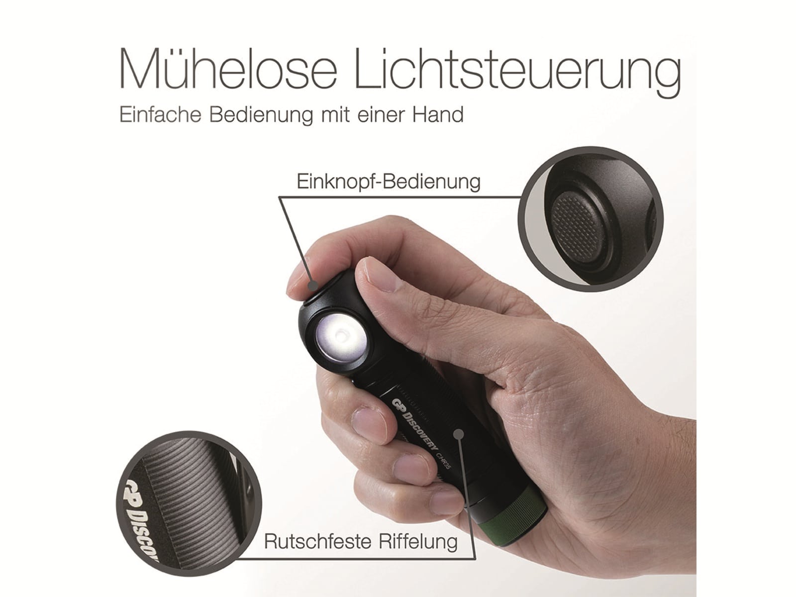GP LED-Stirnlampe Discovery CH35, 600 lm, inkl. Li-Ion Akku 18650 GP LED-Stirnlampe Discovery CH35, 600 lm, inkl. Li-Ion Akku 18650
