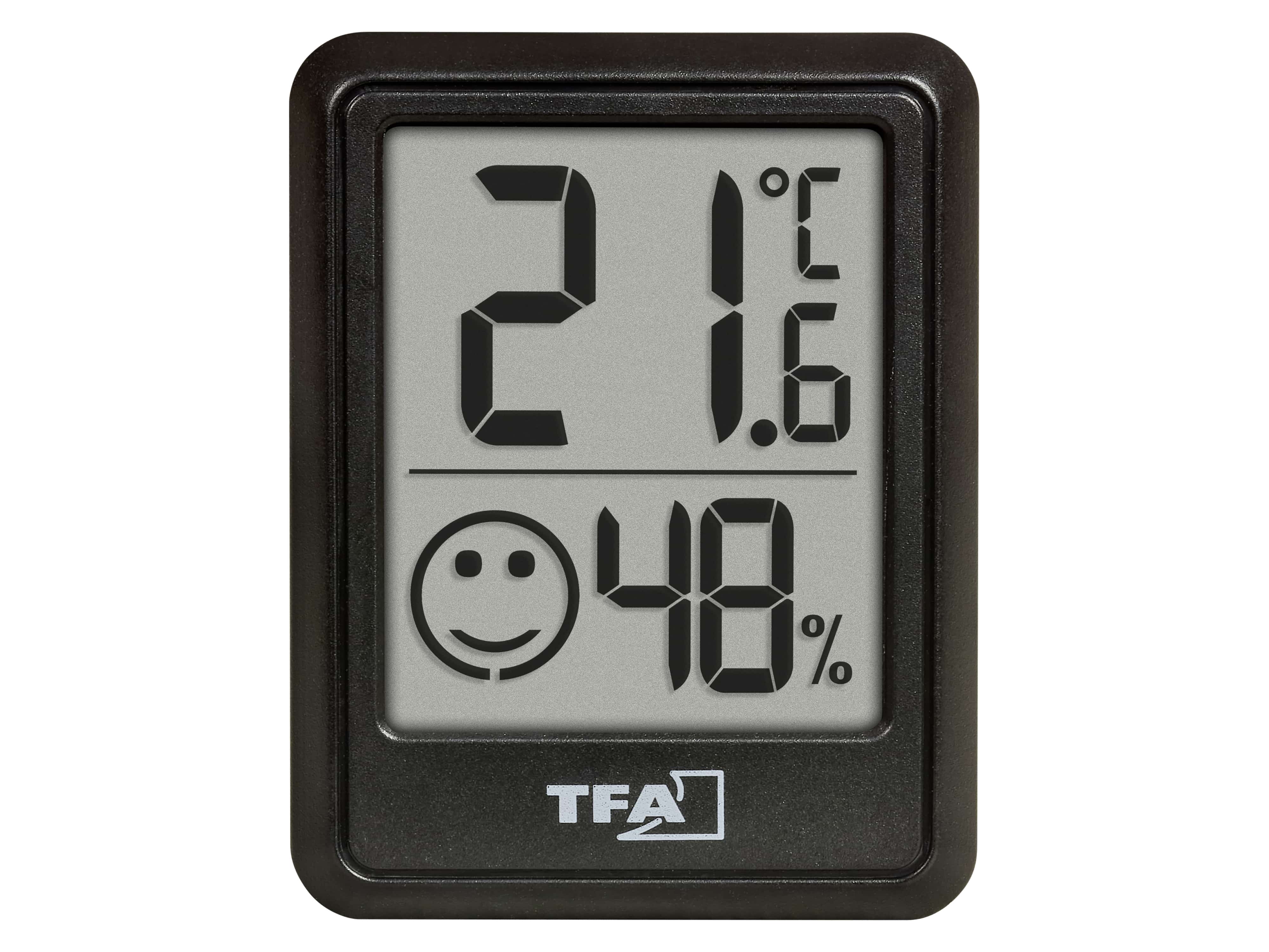 TFA Digitales Thermo-Hygrometer 30.5060.01.03, 3 Stück, schwarz TFA Digitales Thermo-Hygrometer 30.5060.01.03, 3 Stück, schwarz