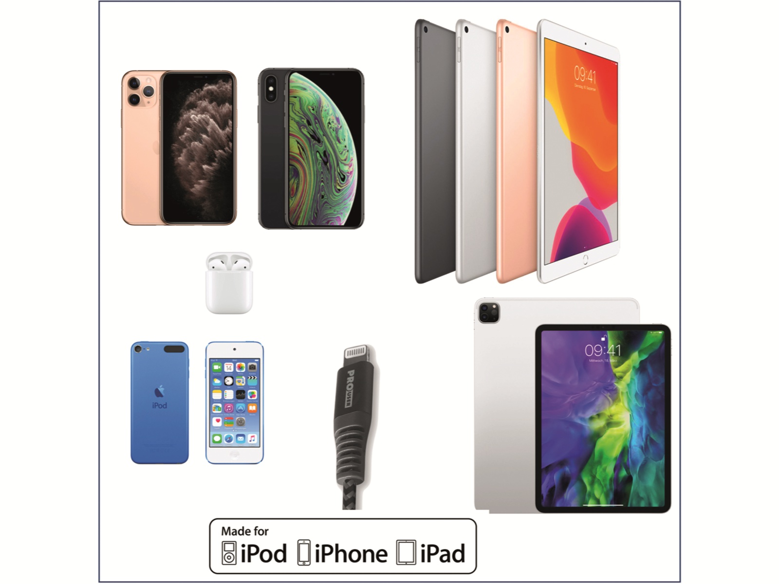 PROUSER USB-Daten/Ladekabel 2er-Set, USB-C zu USB-Lightning, 100/150 cm PROUSER USB-Daten/Ladekabel 2er-Set, USB-C zu USB-Lightning, 100/150 cm