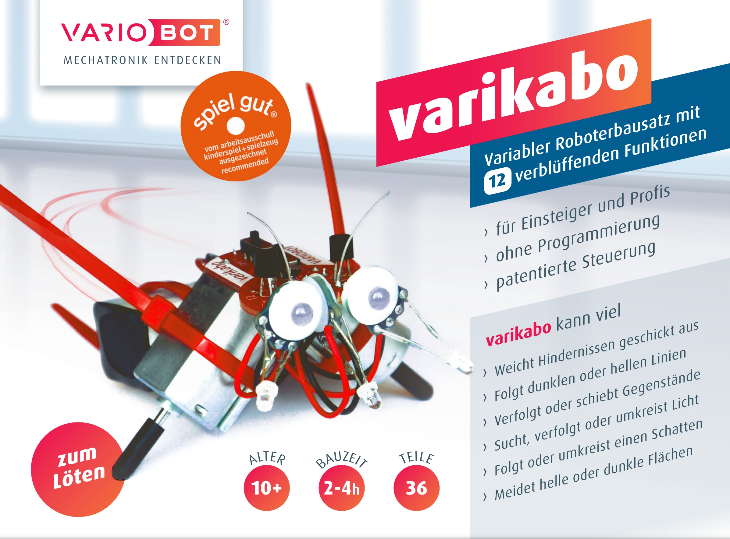 VARIOBOT Roboter Bausatz varikabo SN 011 DE, zum Löten, 12 Funktionen VARIOBOT Roboter Bausatz varikabo SN 011 DE, zum Löten, 12 Funktionen