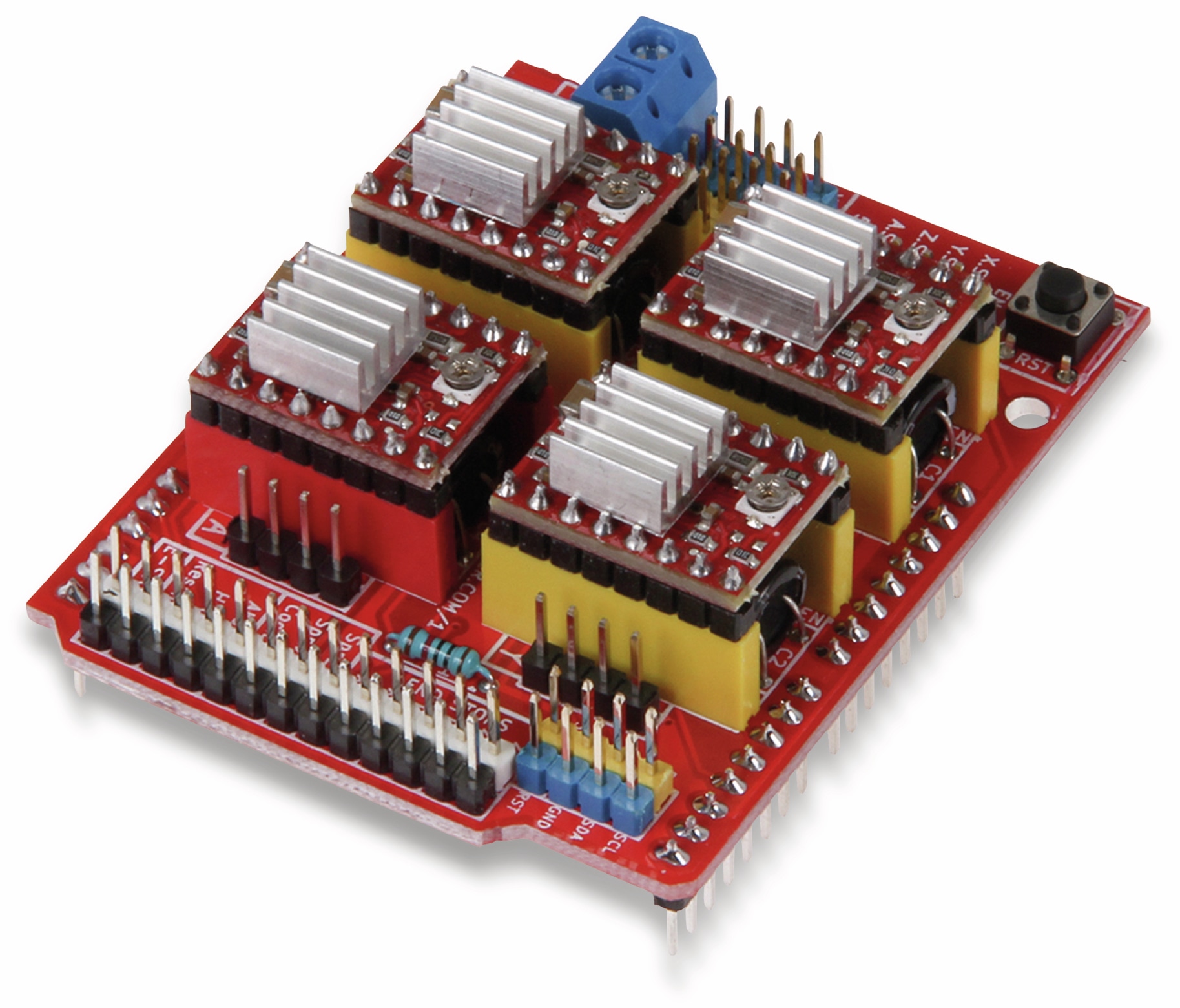 JOY-IT Controllerboard CNC mit 4x A4988 Motortreiber für Arduino Uno JOY-IT Controllerboard CNC mit 4x A4988 Motortreiber für Arduino Uno