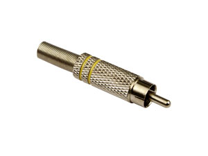 S-IMPULS Cinchstecker, Metall, gelb, mit Knickschutz S-IMPULS Cinchstecker, Metall, gelb, mit Knickschutz
