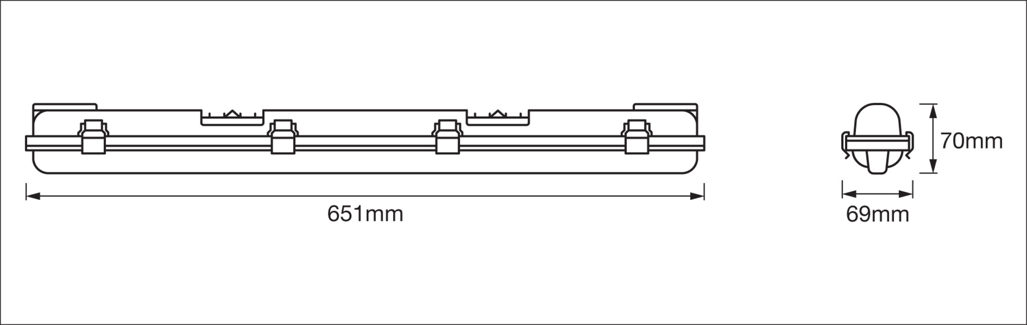 OSRAM LED-Feuchtraumleuchte Submarine, G13, 7 W, 700 lm, 4000 K, IP65, neutralweiß, 65,1 cm