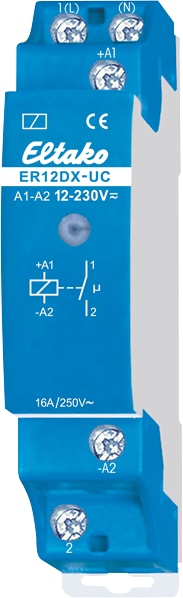 ELTAKO Schaltrelais ER12DX-UC, 1 Schließer, potentialfrei ELTAKO Schaltrelais ER12DX-UC, 1 Schließer, potentialfrei