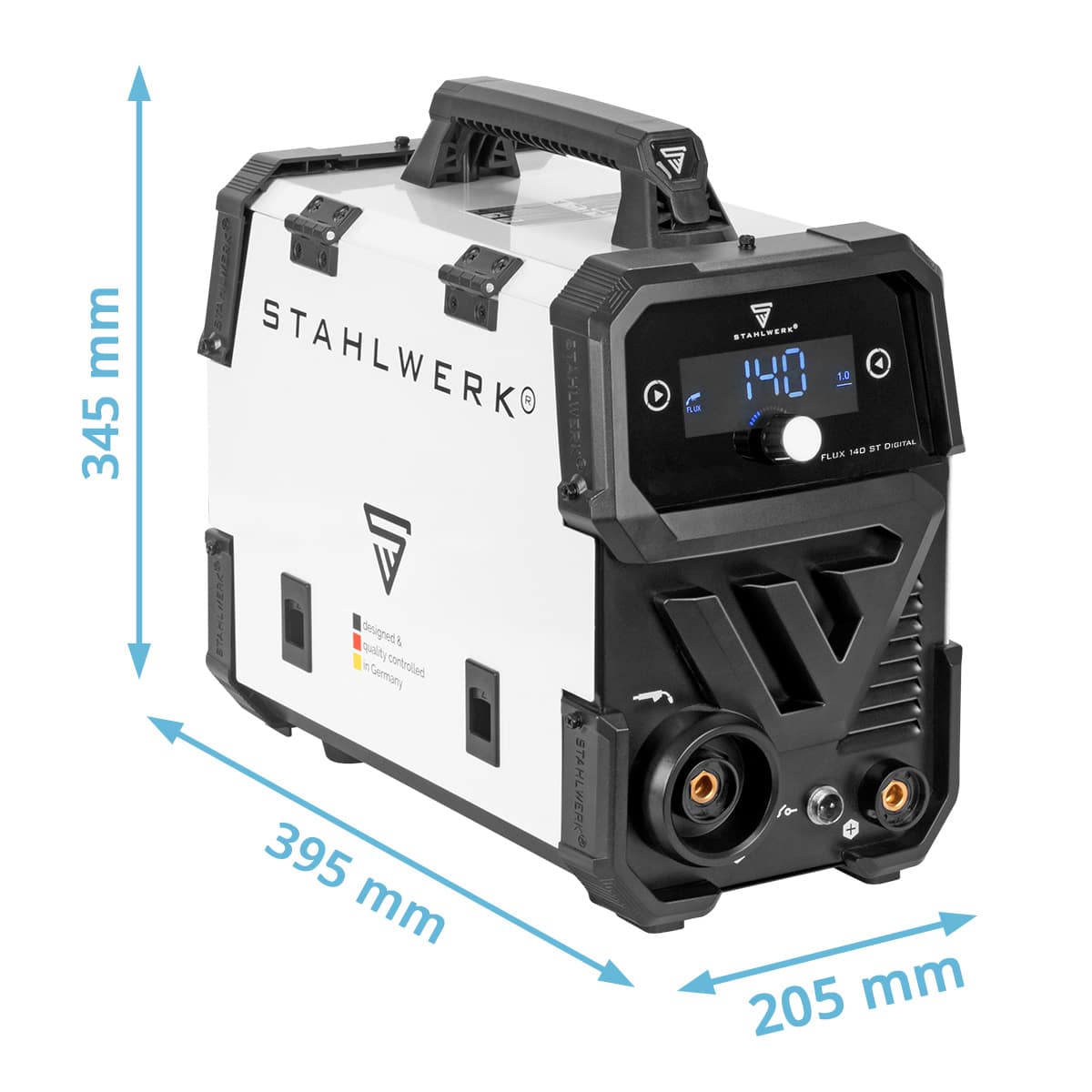 STAHLWERK Schweißgerät FLUX 140 ST Digital, 140 A, synergischem Drahtvorschub STAHLWERK Schweißgerät FLUX 140 ST Digital, 140 A, synergischem Drahtvorschub