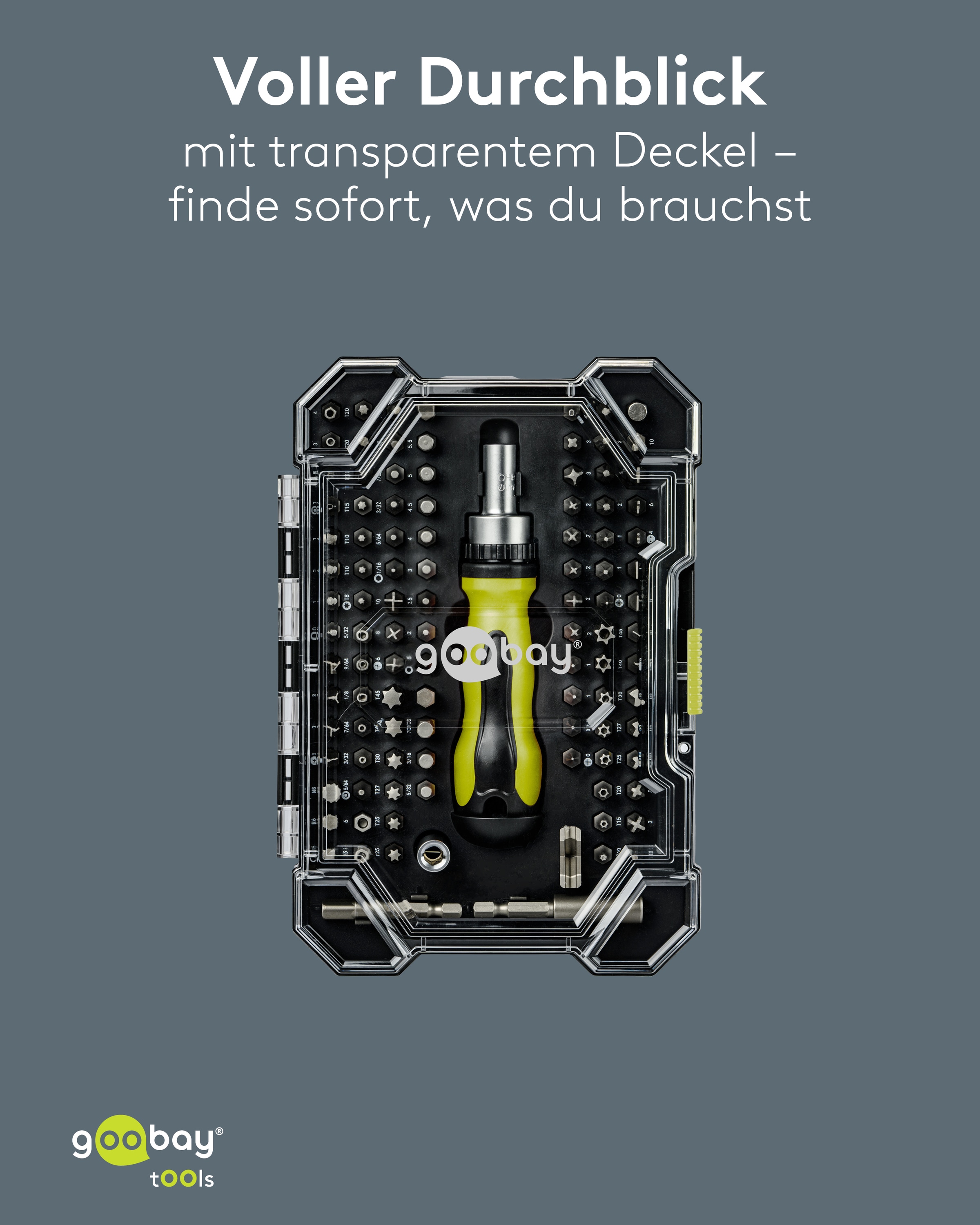 GOOBAY TOOLS Schraubendreher-Set, 77844, mit 100-tlg. Bitsatz GOOBAY TOOLS Schraubendreher-Set, 77844, mit 100-tlg. Bitsatz