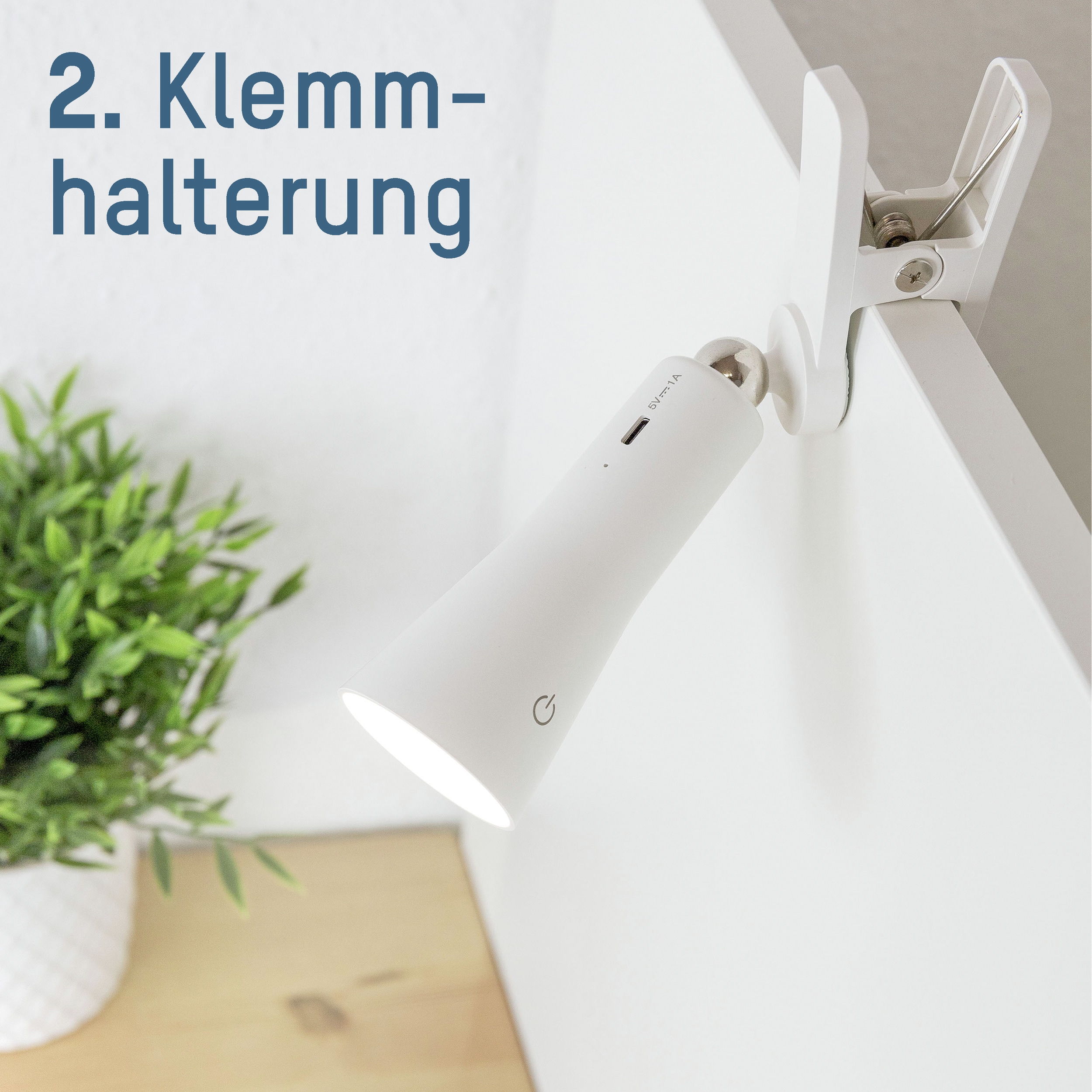 ANSMANN LED-Tischleuchte 3in1, klemmbar, wiederaufladbar, weiß ANSMANN LED-Tischleuchte 3in1, klemmbar, wiederaufladbar, weiß