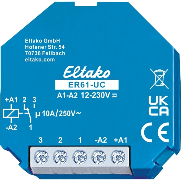 ELTAKO Schaltrelais ER61-UC, 8..230V UC, 1 Wechsler up ELTAKO Schaltrelais ER61-UC, 8..230V UC, 1 Wechsler up