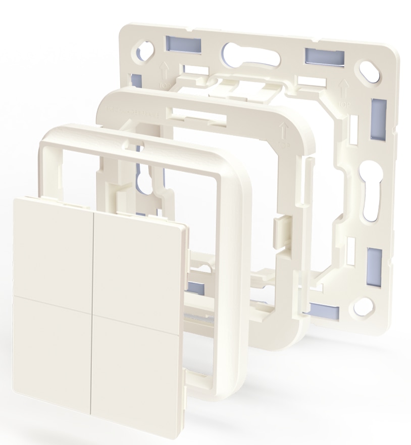 SHELLY Wandtaster-Adapter 232791 , 4-fach, weiß SHELLY Wandtaster-Adapter 232791 , 4-fach, weiß