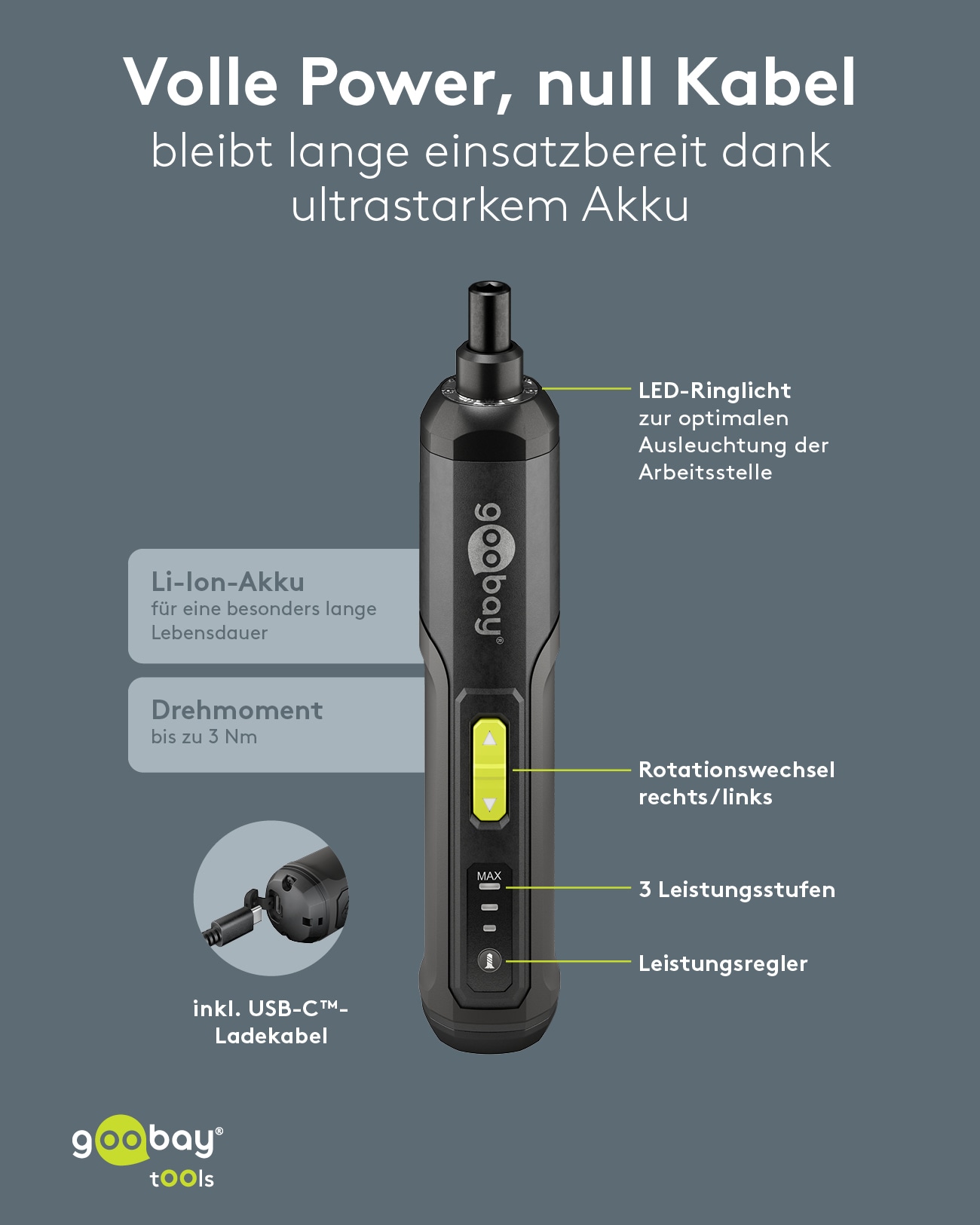 GOOBAY TOOLS Mini-Akkuschrauber-Set, 77816, 28-teilig GOOBAY TOOLS Mini-Akkuschrauber-Set, 77816, 28-teilig