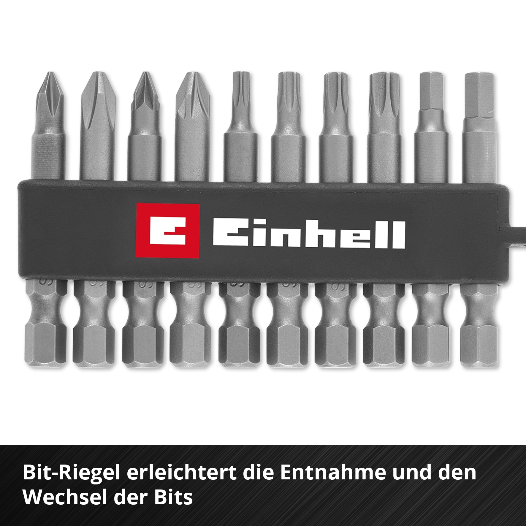EINHELL Bit-Set, 118623, Karabiner, 10-teilig