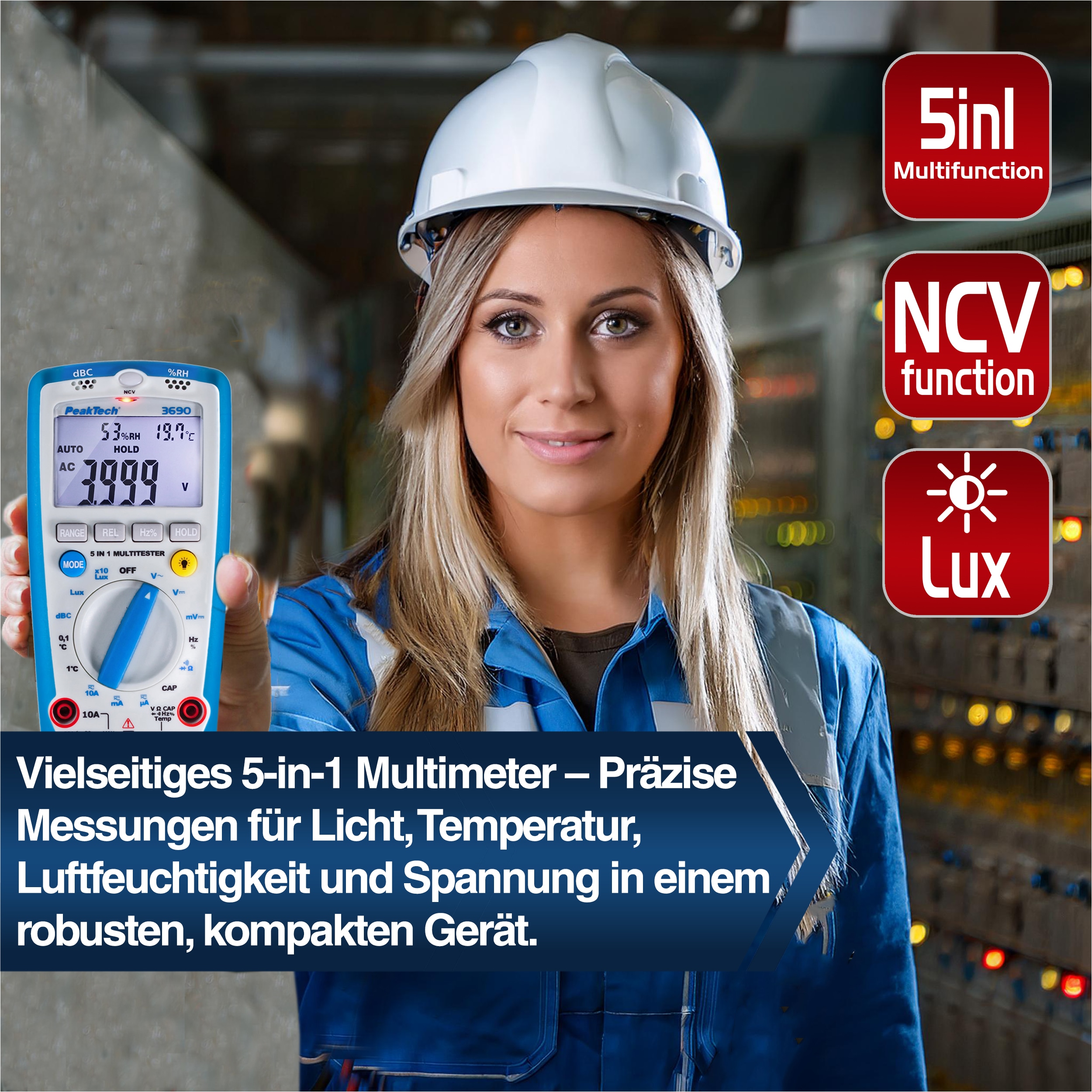 PEAKTECH Multimeter, P 3690, mit Umweltmessungen PEAKTECH Multimeter, P 3690, mit Umweltmessungen