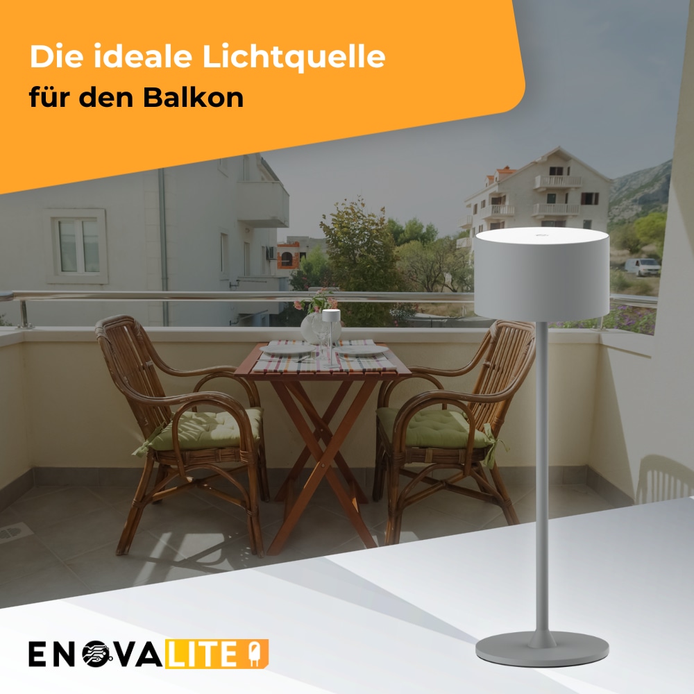ENOVALITE LED-Akku-Tischleuchte, ELED700401, EEK: D dimmbar, CCT, grau ENOVALITE LED-Akku-Tischleuchte, ELED700401, EEK: D dimmbar, CCT, grau