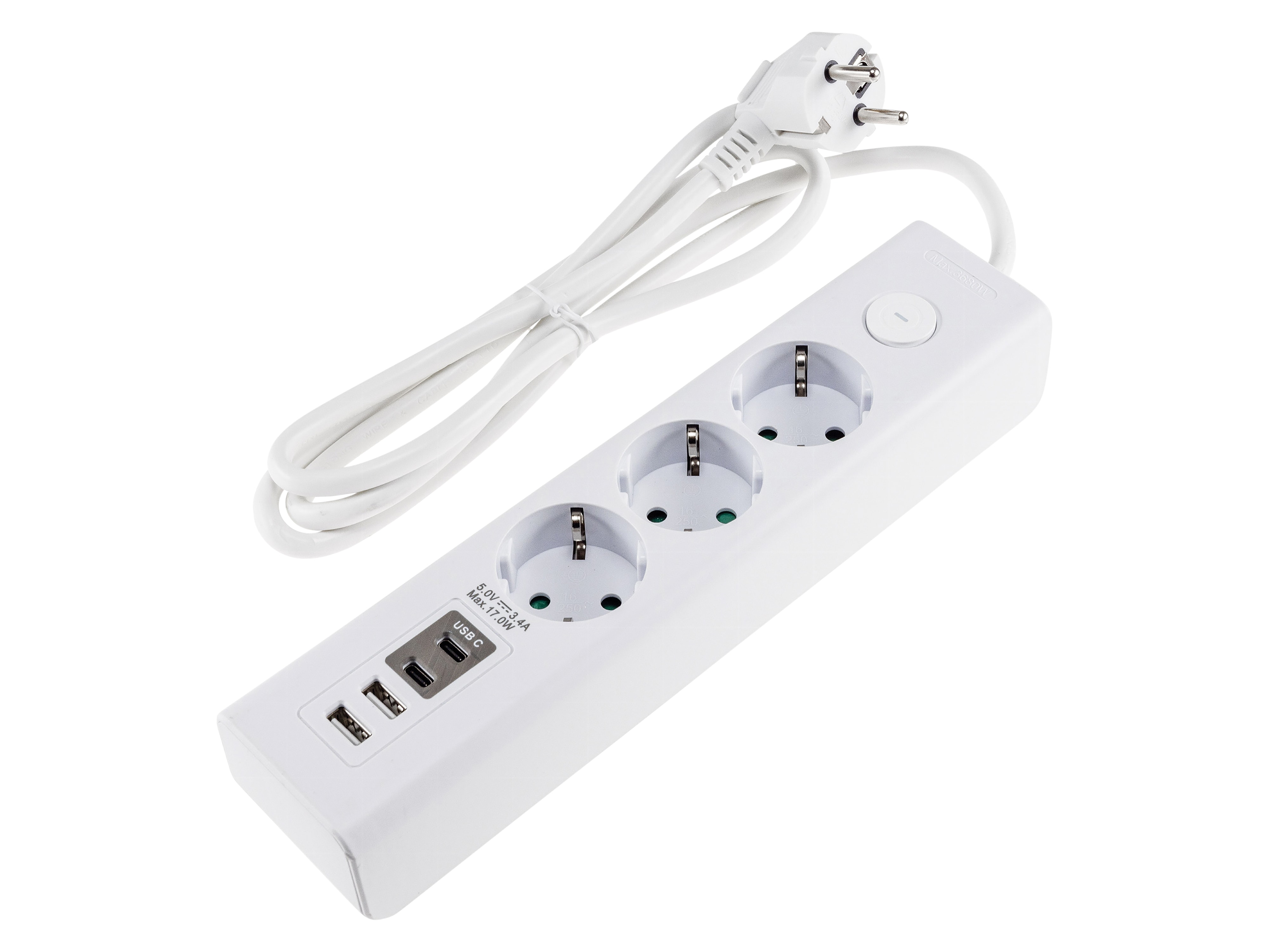 CHILITEC Steckdosenleiste, 3-fach, USB-A+C, 1,5 m Zuleitung, weiß CHILITEC Steckdosenleiste, 3-fach, USB-A+C, 1,5 m Zuleitung, weiß