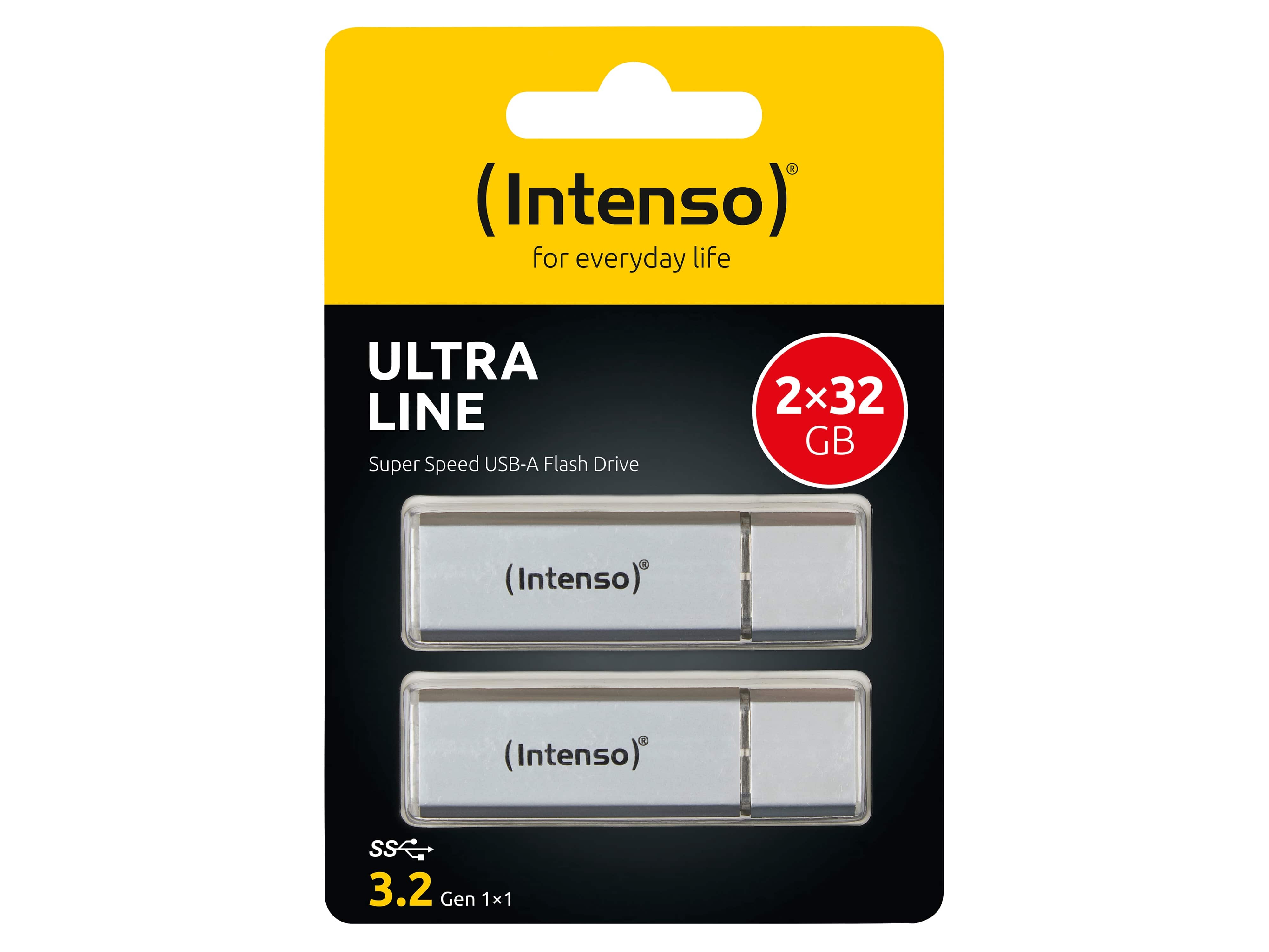 INTENSO USB-Stick Ultra Line 3531482 USB 3.2 32GB 2er Pack INTENSO USB 3.2-Stick Ultra Line, 32 GB 2er Pack, silber