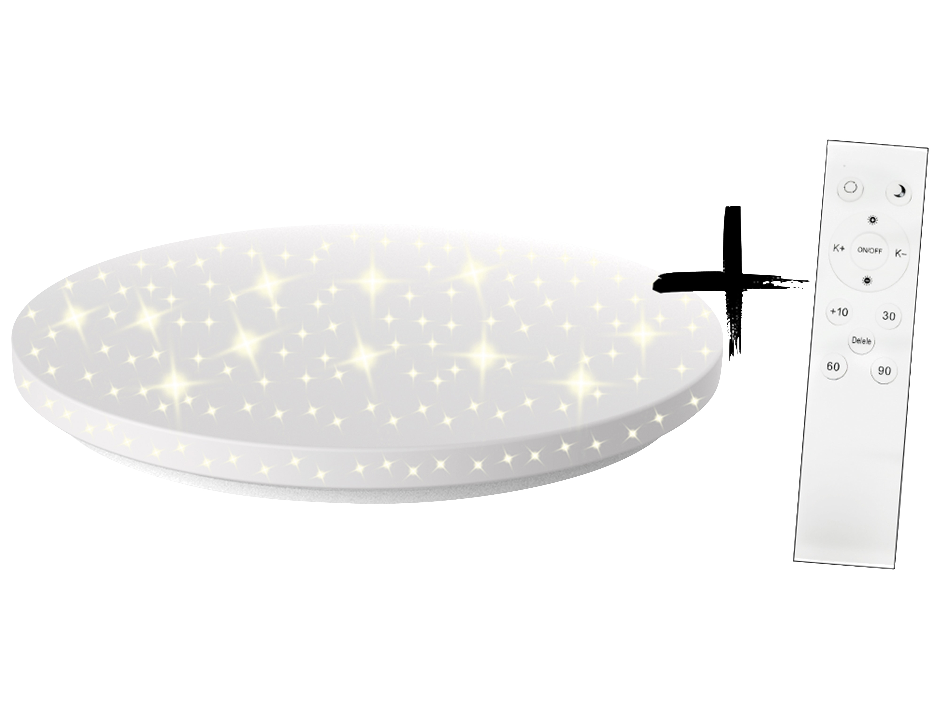BLULAXA LED-Deckenleuchte, Promina-S, Sternenhimmel, 18W, CCT + Fernbedienung