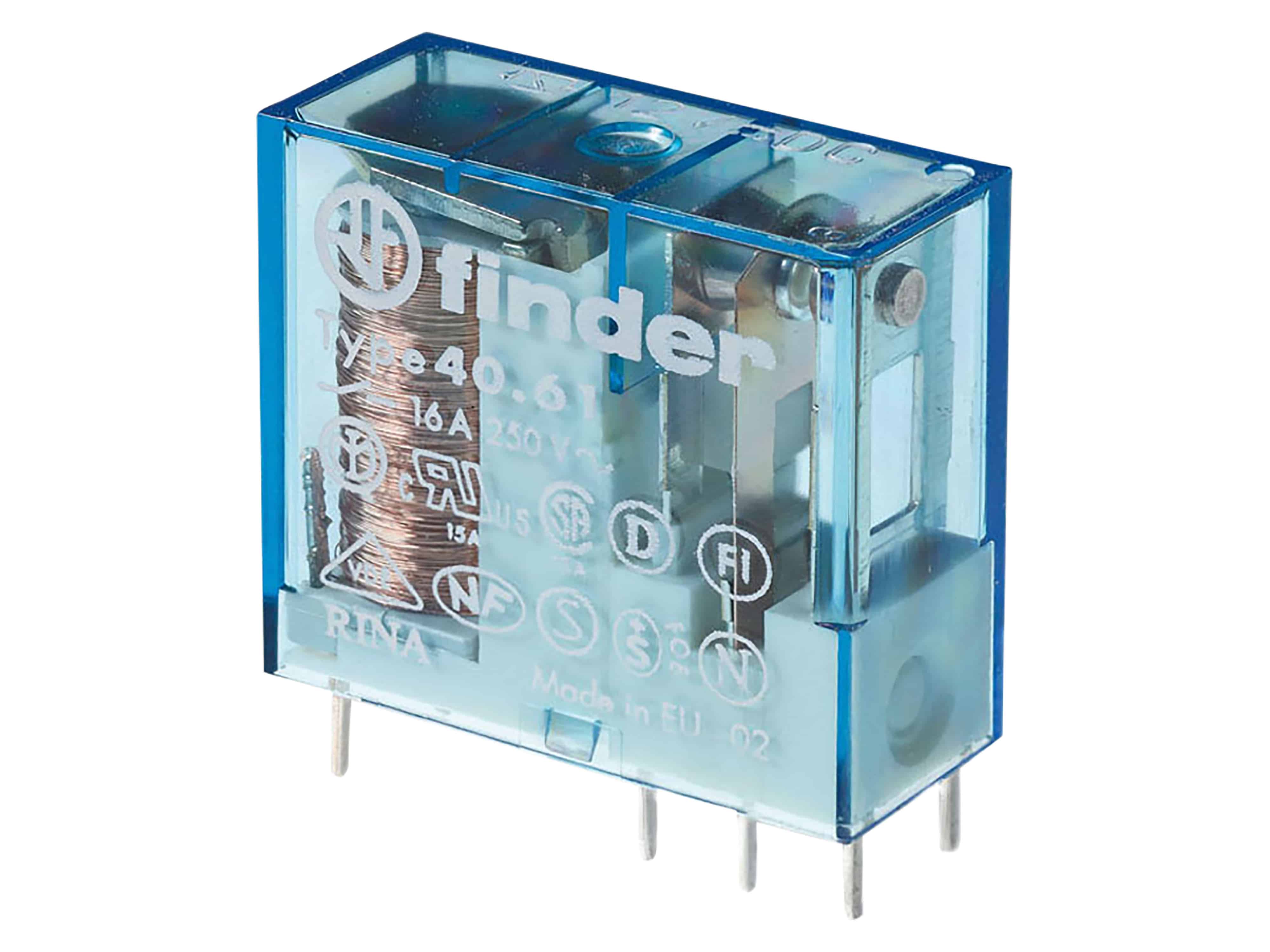 FINDER Steck-/Printrelais, 1 Wechsler für 16 A, Spule 12 V DC sensitiv 40.61.7.012.1000