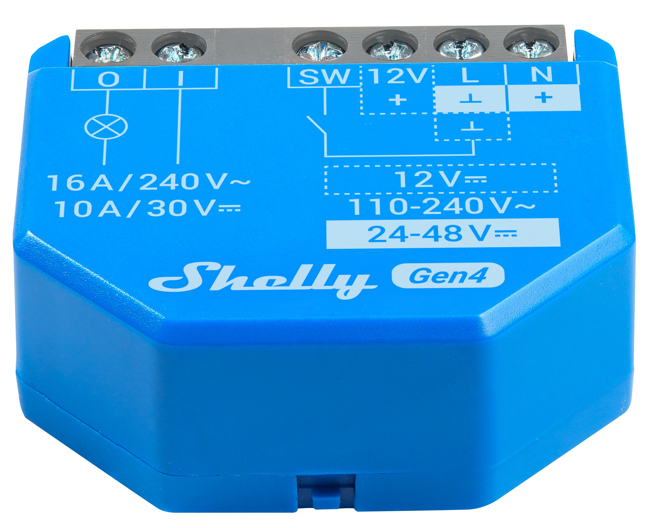 SHELLY Relais 1 Gen4, 16 A, WLAN, Bluetooth, blau SHELLY Relais 1 Gen4, 16 A, WLAN, Bluetooth, blau