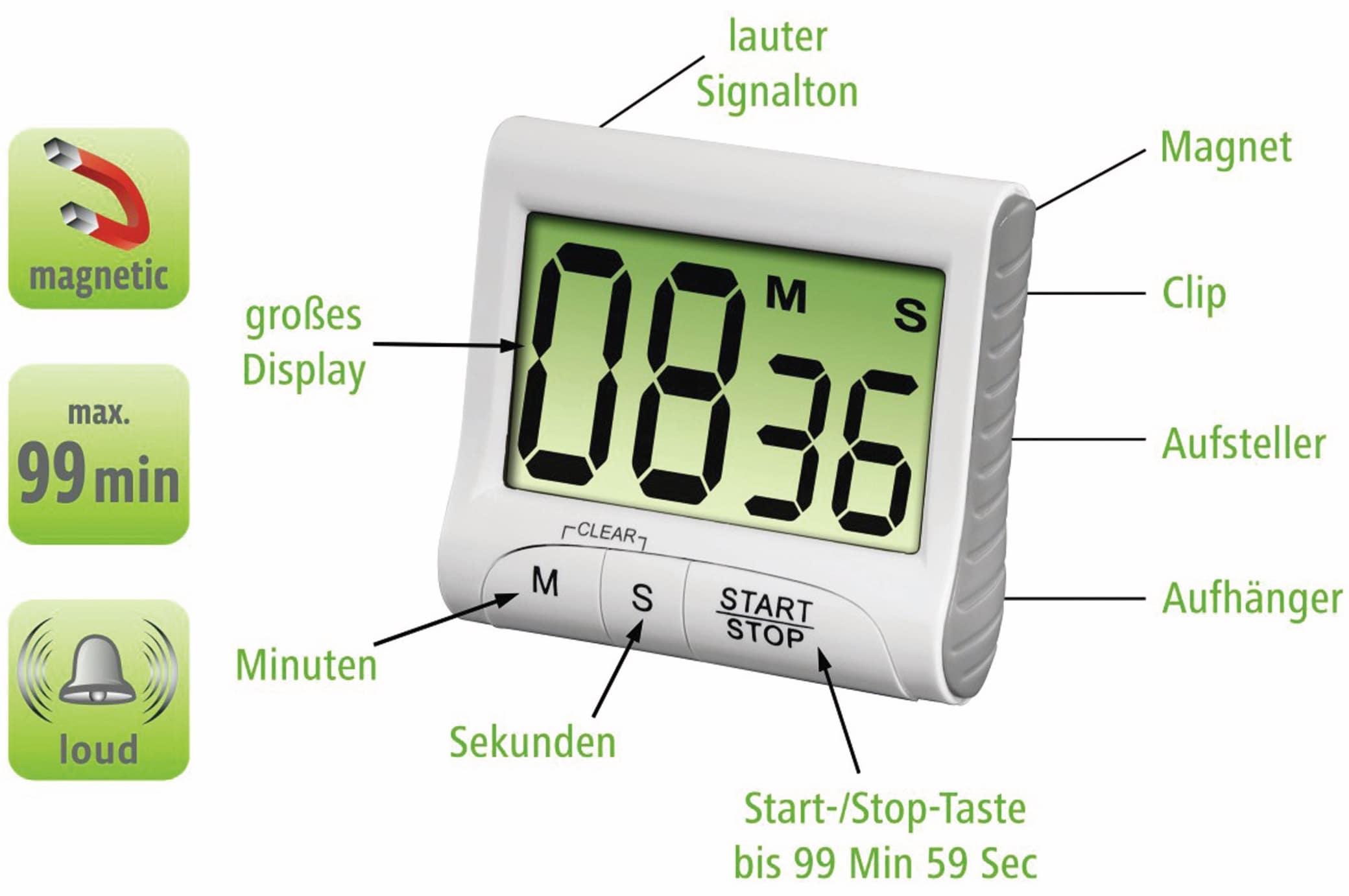 XAVAX Küchentimer Countdown, digital XAVAX Küchentimer Countdown, digital