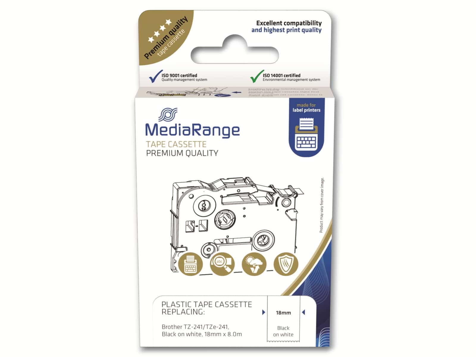 MEDIARANGE Schriftband MRBTZ241, ersetzt Brother TZ-241/TZe-241 MEDIARANGE Schriftband MRBTZ241, ersetzt Brother TZ-241/TZe-241