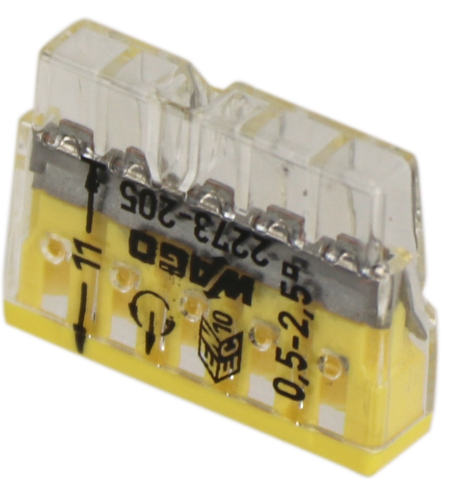 WAGO Steckklemmen, 273-105, 5-polig, 2,5 mm², 100 Stück Wago, Steckklemmen, 273-105, 5-polig, 2,5 mm², 100 Stück