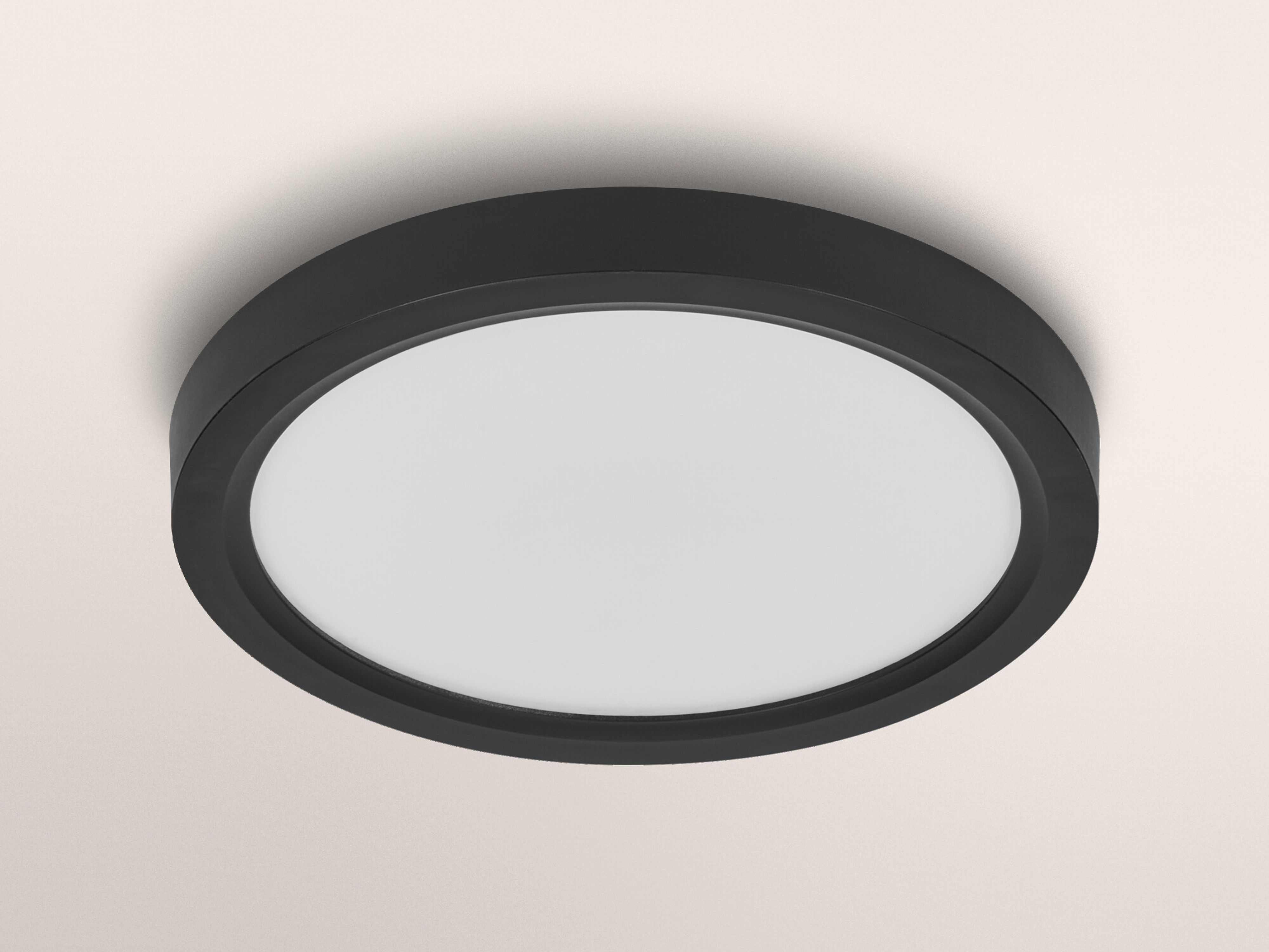 OSRAM LED-Deckenleuchte, 20W, 3000K, 2100lm, warmweiß, IP20, dimmbar, schwarz, Ø24,5 cm