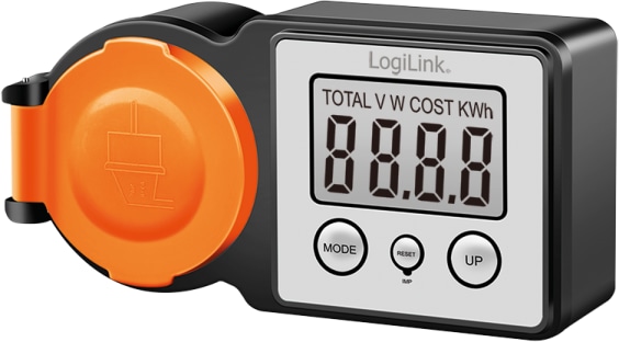 LOGILINK Außensteckdose EM0007, mit Energiekostenmesser, 2"-LCD-Display, Schutzklappe LOGILINK Außensteckdose mit Energiekostenmesser, 2"-LCD-Display, Schutzklappe