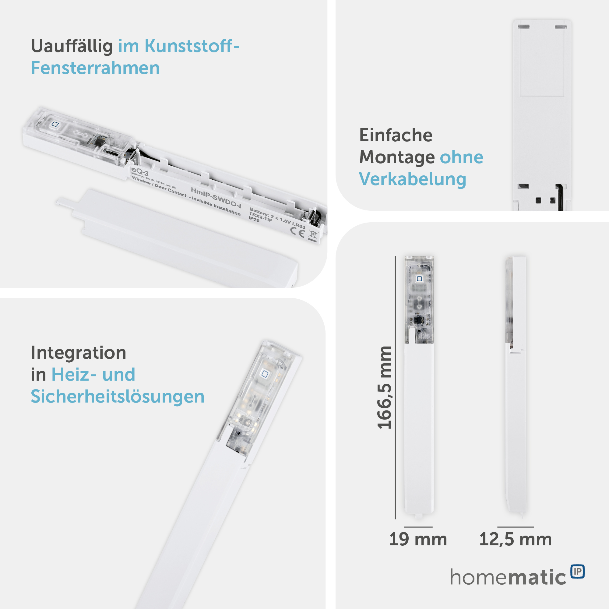 HOMEMATIC IP Smart Home 151039A0, Fenster- und Türkontakt, verdeckter Einbau HOMEMATIC IP Smart Home 151039A0, Fenster- und Türkontakt, verdeckter Einbau