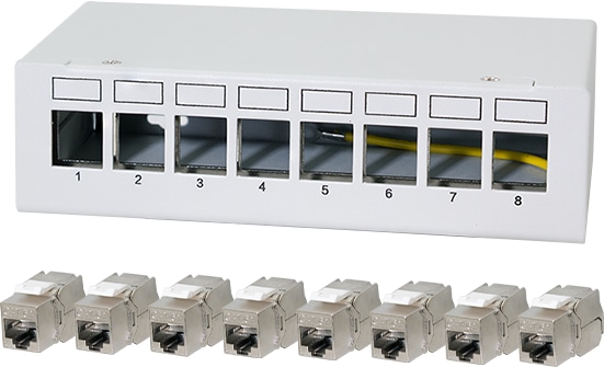 LOGILINK Patchpanel NK4092 8Port inkl. 8 CAT6A Modulen