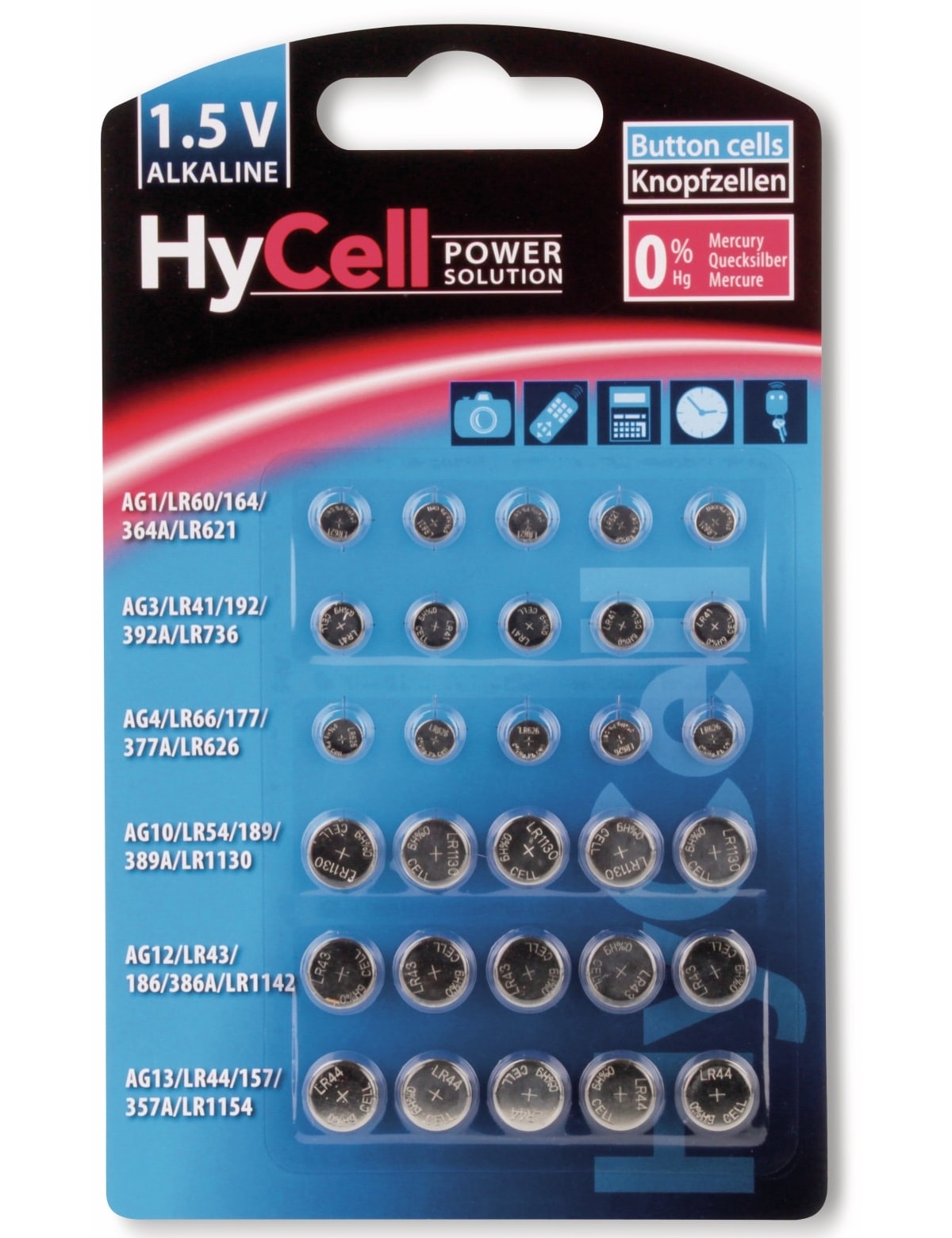 HYCELL Knopfzelle Set 30-teilig HYCELL Knopfzelle Set 30-teilig