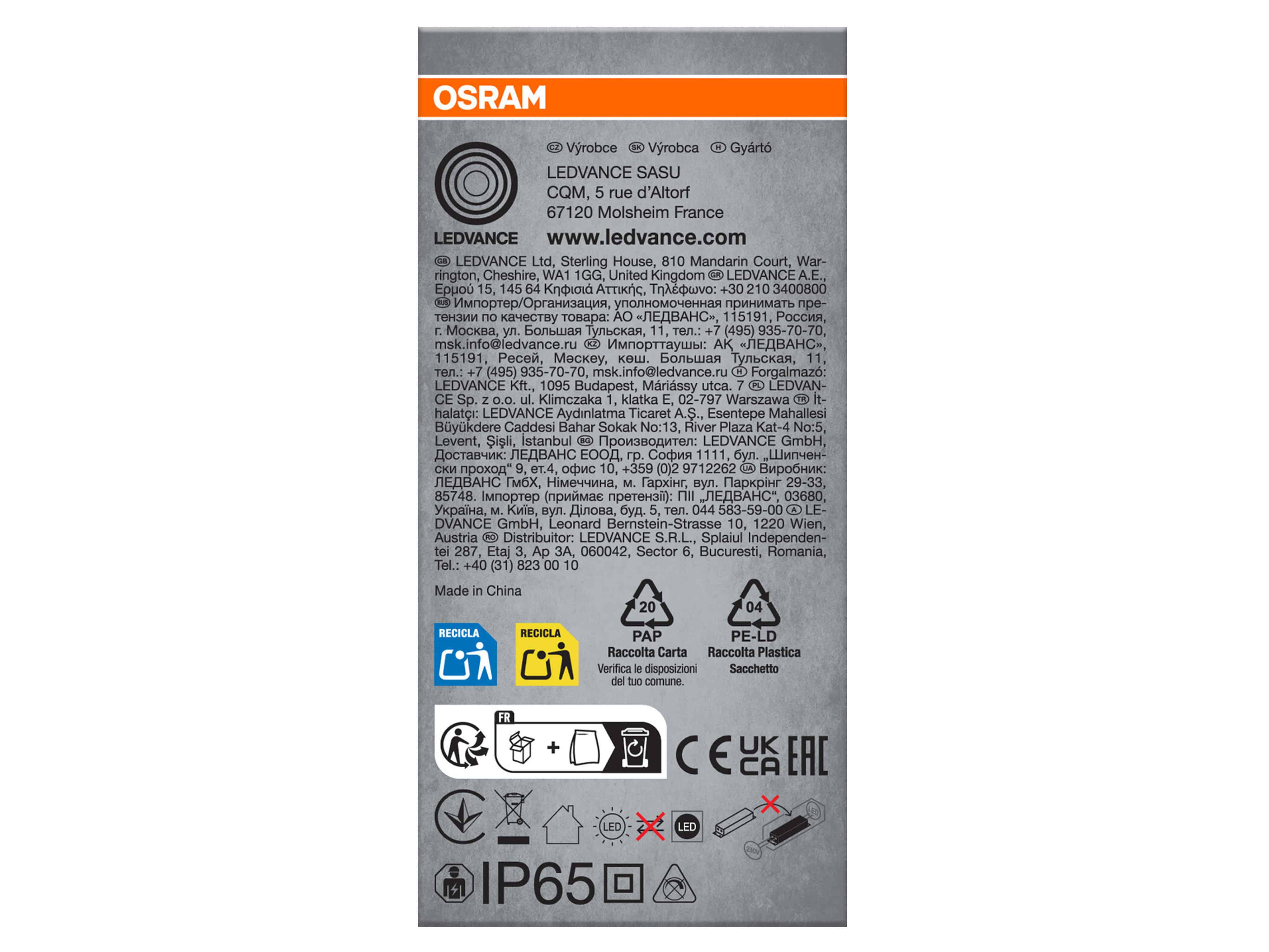 OSRAM LED-Feuchtraumleuchte, 18W, 1600 lm, 4000 K, IP65, neutralweiß, 1,2 m OSRAM LED-Feuchtraumleuchte, 18W, 1600 lm, 4000 K, IP65, neutralweiß, 1,2 m