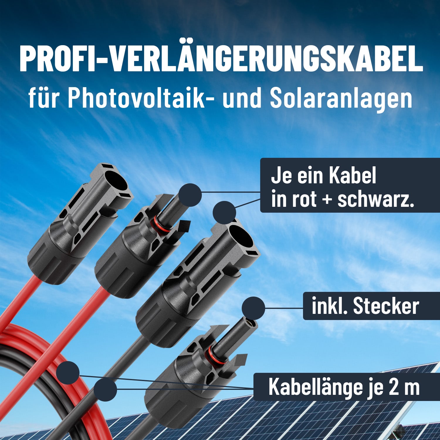 ABSINA Solarkabel-Set 910001, MC4, 2x 2 m, 4 mm² ABSINA Solarkabel-Set 910001, MC4, 2x 2 m, 4 mm²