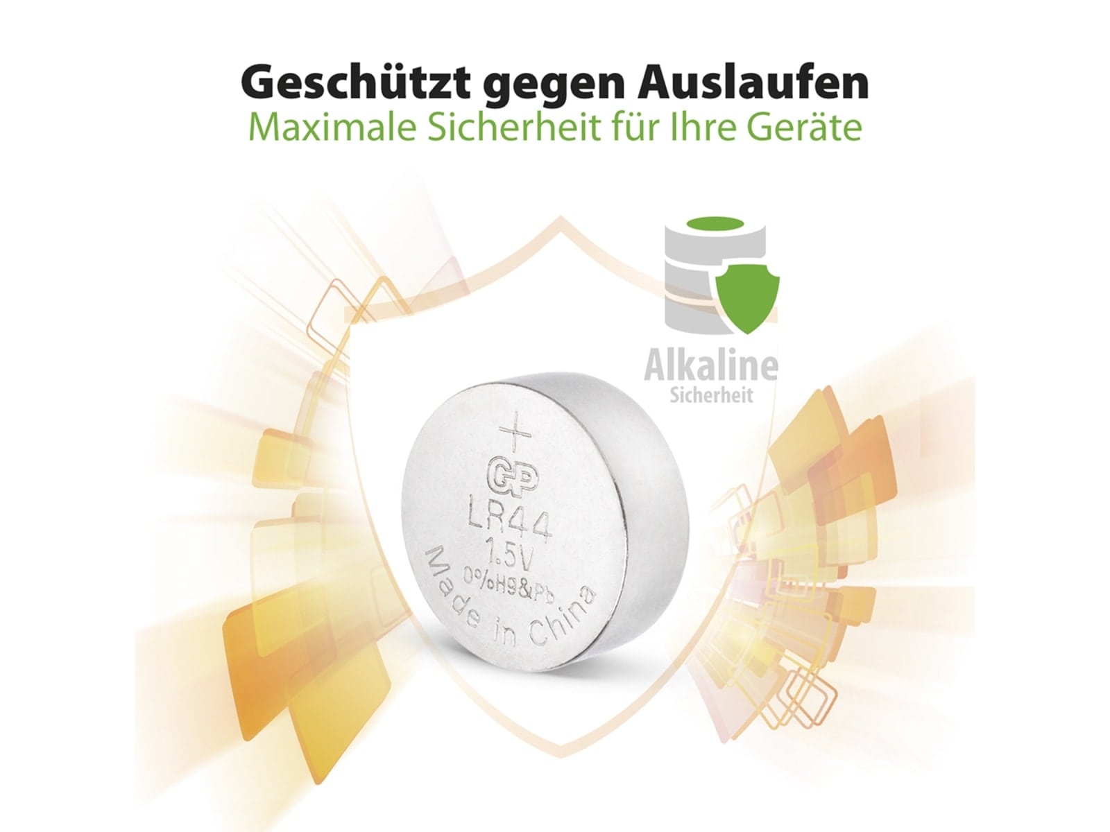 GP Knopfzelle LR44, Alkaline, 1,5 V-, 10 Stück GP Knopfzelle LR44, Alkaline, 1,5 V-, 10 Stück
