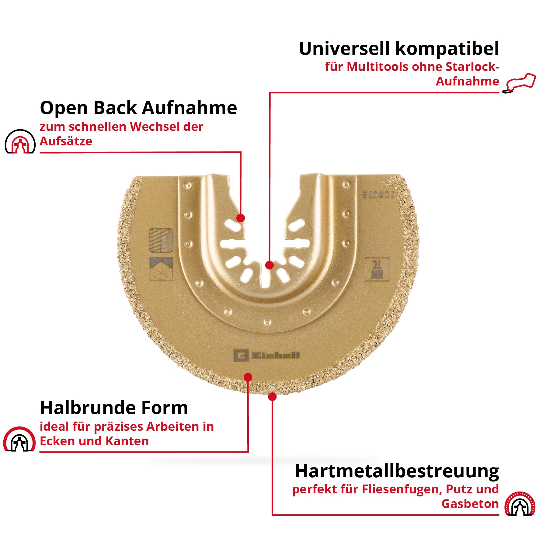 EINHELL Hartmetall-Sägeblatt, 708078, halbrund, 87 mm EINHELL Hartmetall-Sägeblatt, 708078, halbrund, 87 mm