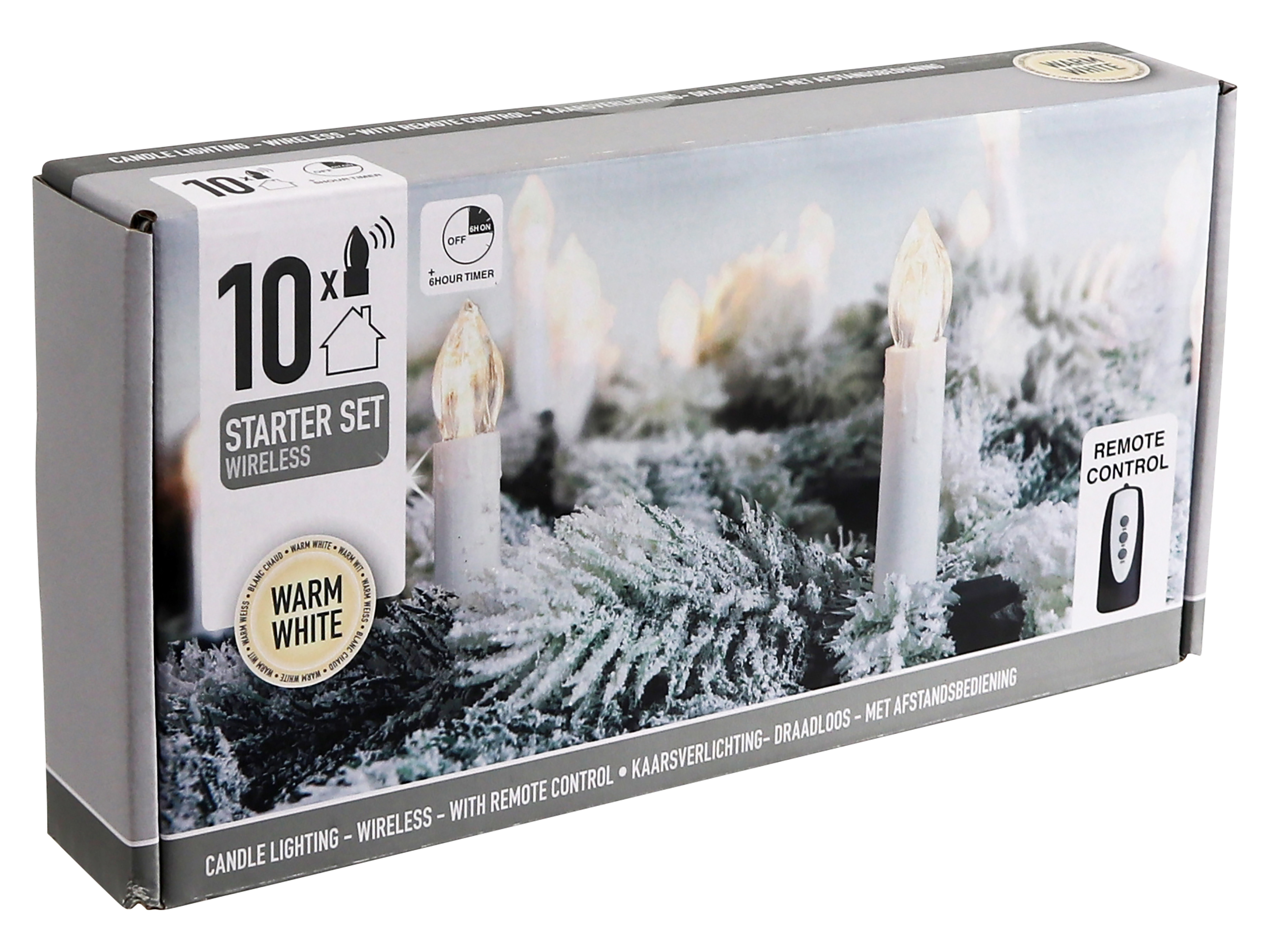 LED-Baumkerzen, 10er Set mit FB, Timer