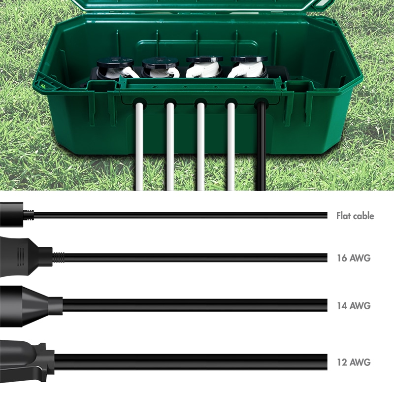 LOGILINK Kabelschutzbox LPS284, 4-fach, Steckerleiste, IP54, grün LOGILINK Kabelschutzbox LPS284, 4-fach, Steckerleiste, IP54, grün