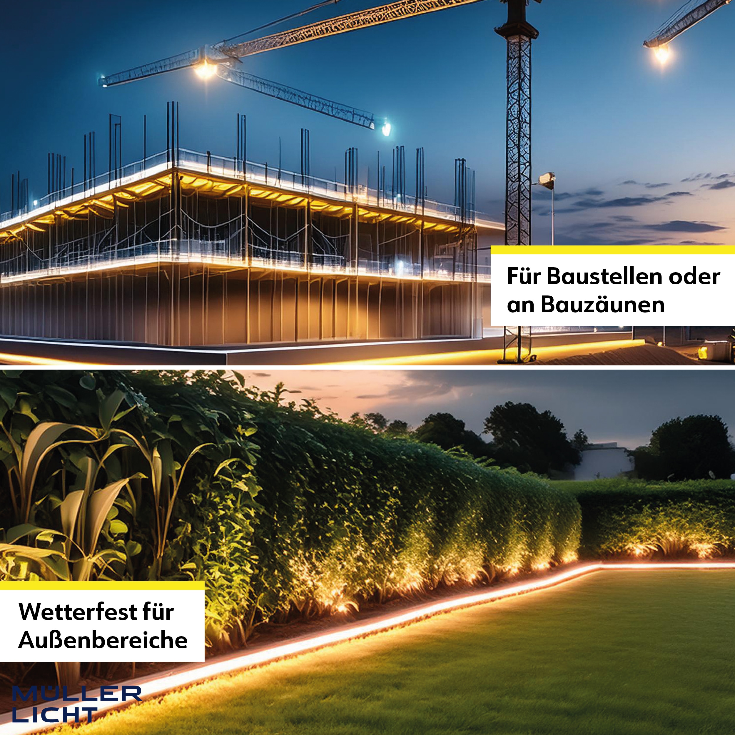MÜLLER-LICHT LED-Strip Power Stripe 25m, 290 W, 25000 lm, 2700 K, IP44, warmweiß