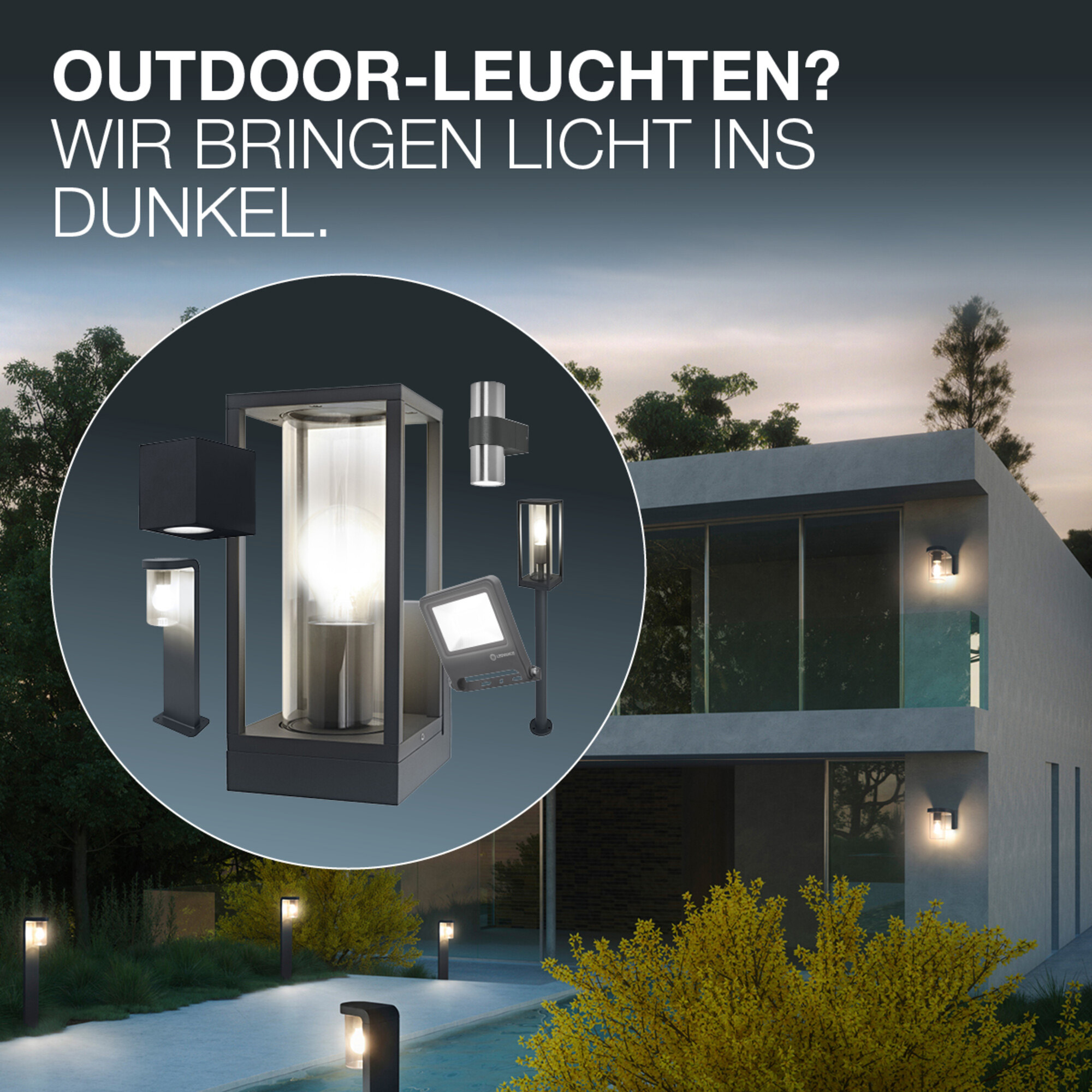 OSRAM LED-Wandleuchte beam down, Endura Classic mit Dekoring, GU10, IP44