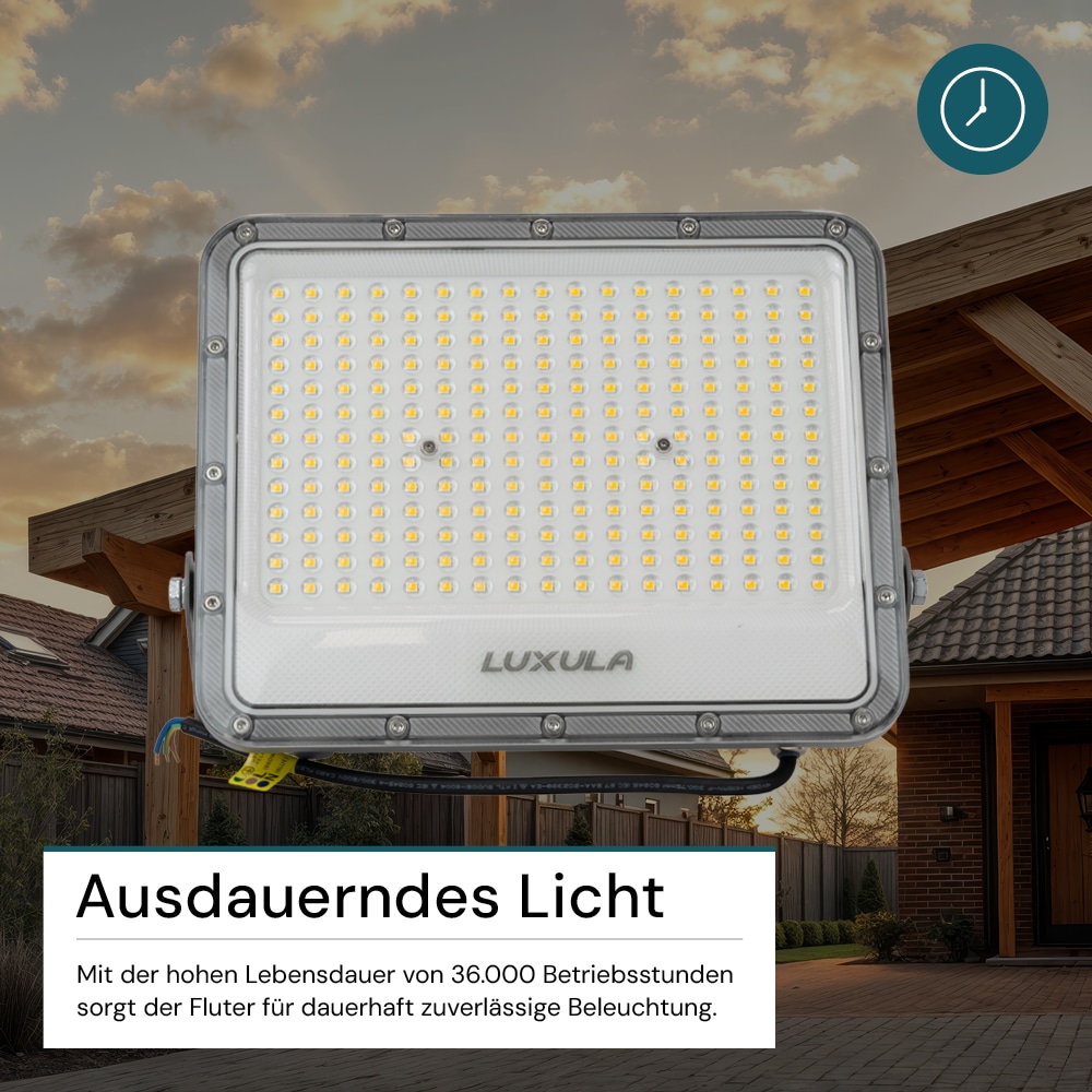 LUXULA LED-Fluter, EEK: E, 150W, 18500lm, 4000K, IP65, grau