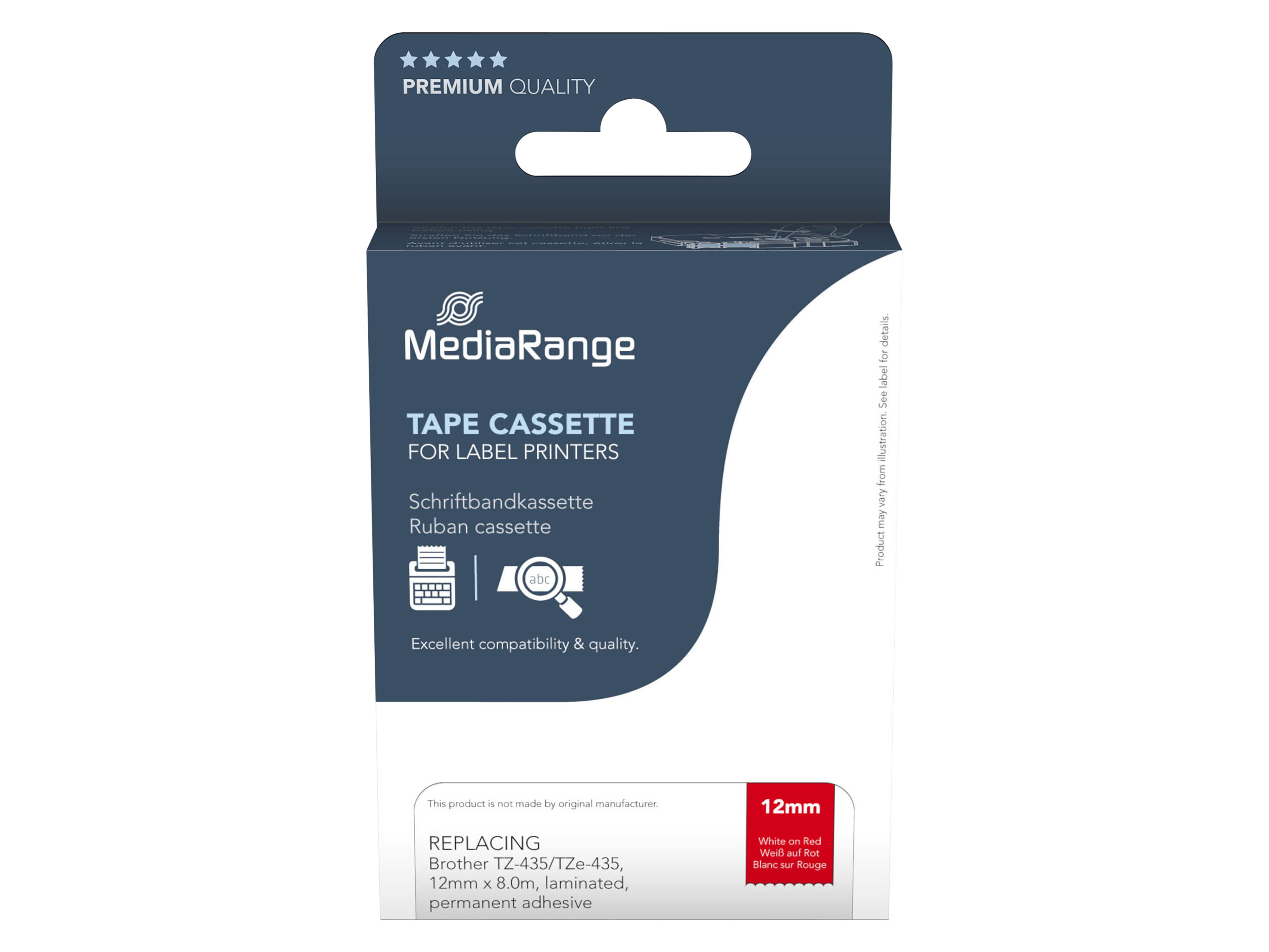MEDIARANGE Schriftband MRBTZ435, ersetzt Brother TZ-435/TZe-435 MEDIARANGE Schriftband MRBTZ435, ersetzt Brother TZ-435/TZe-435