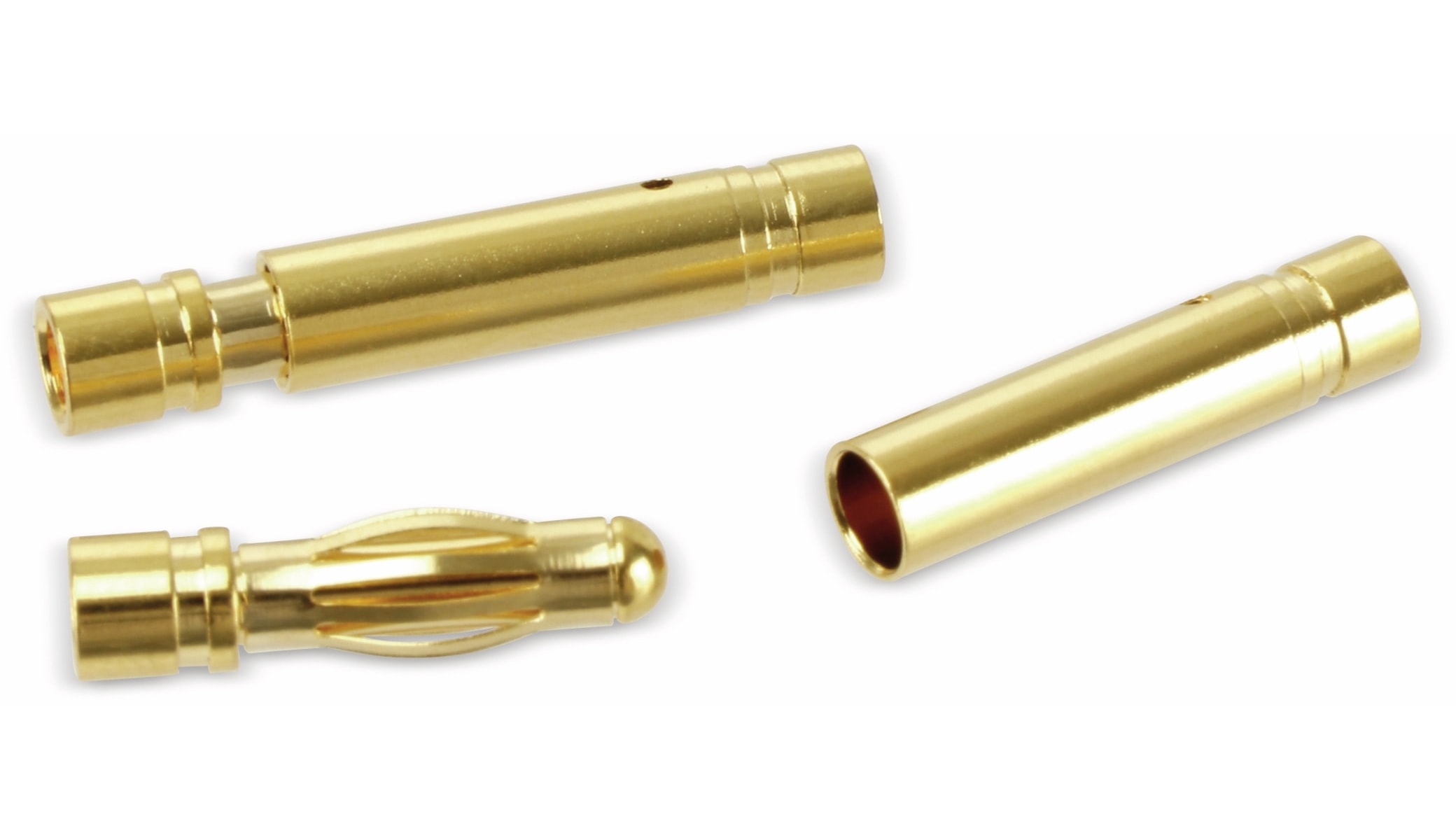 DAYCOM Goldkontakt-Steckerset, Steckkontaktlänge 20 mm, Kupplungskontaktlänge 20 mm, 4 mm, 5 Paare DAYCOM Goldkontakt-Steckerset, Steckkontaktlänge 20 mm, Kupplungskontaktlänge 20 mm, 4 mm, 5 Paare