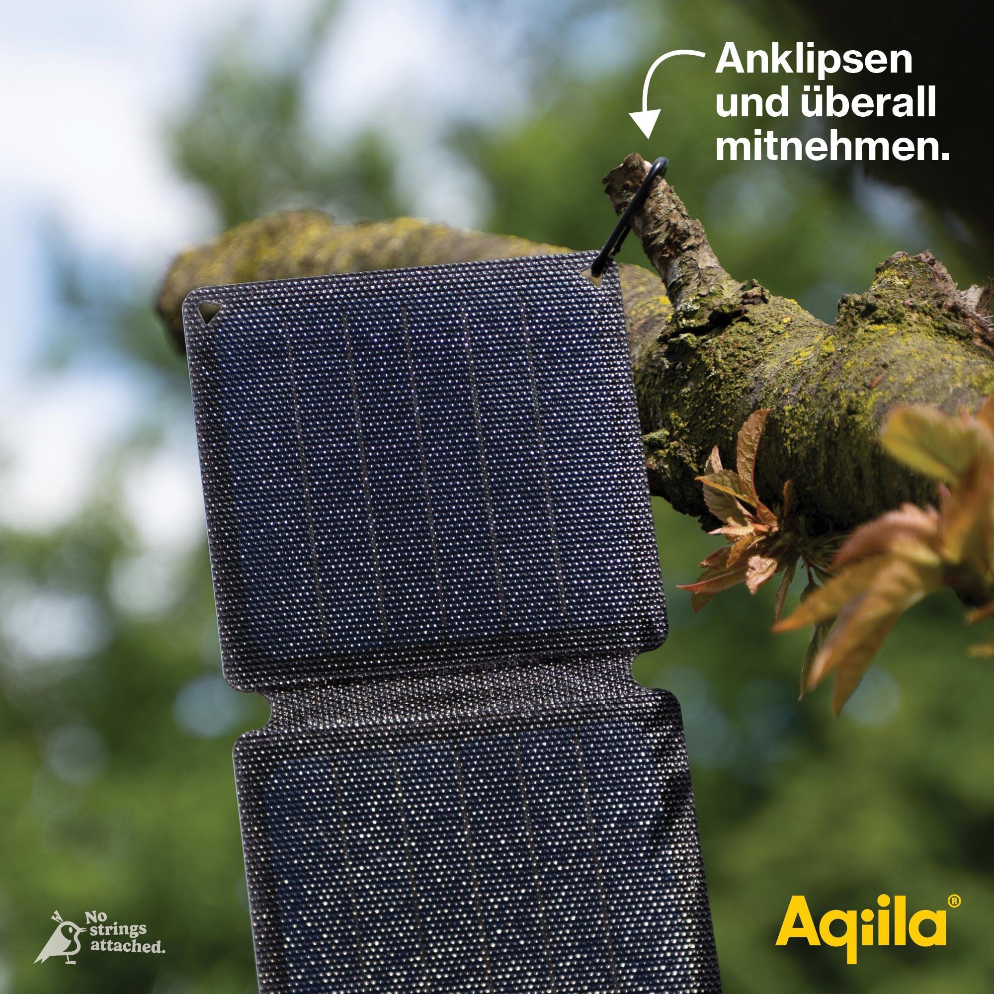 AQIILA Solarpanel Sunbird P21, 21 W, USB-C, schwarz AQIILA Solarpanel Sunbird P21, 21 W, USB-C, schwarz