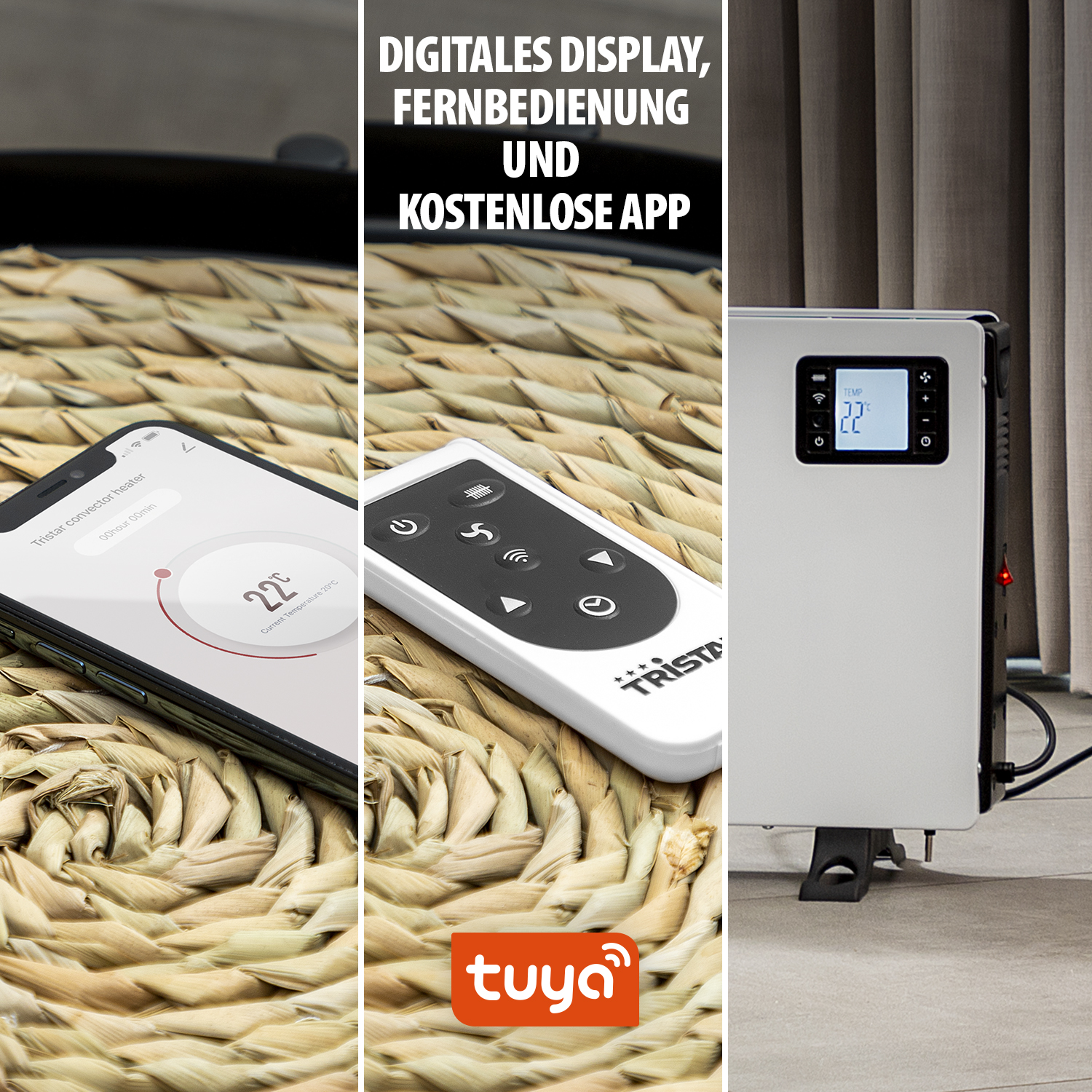 TRISTAR Konvektorheizung KA-5819, 3 Stufen, Wi-Fi, 2000 W, weiß TRISTAR Konvektorheizung KA-5819, 3 Stufen, Wi-Fi, 2000 W, weiß