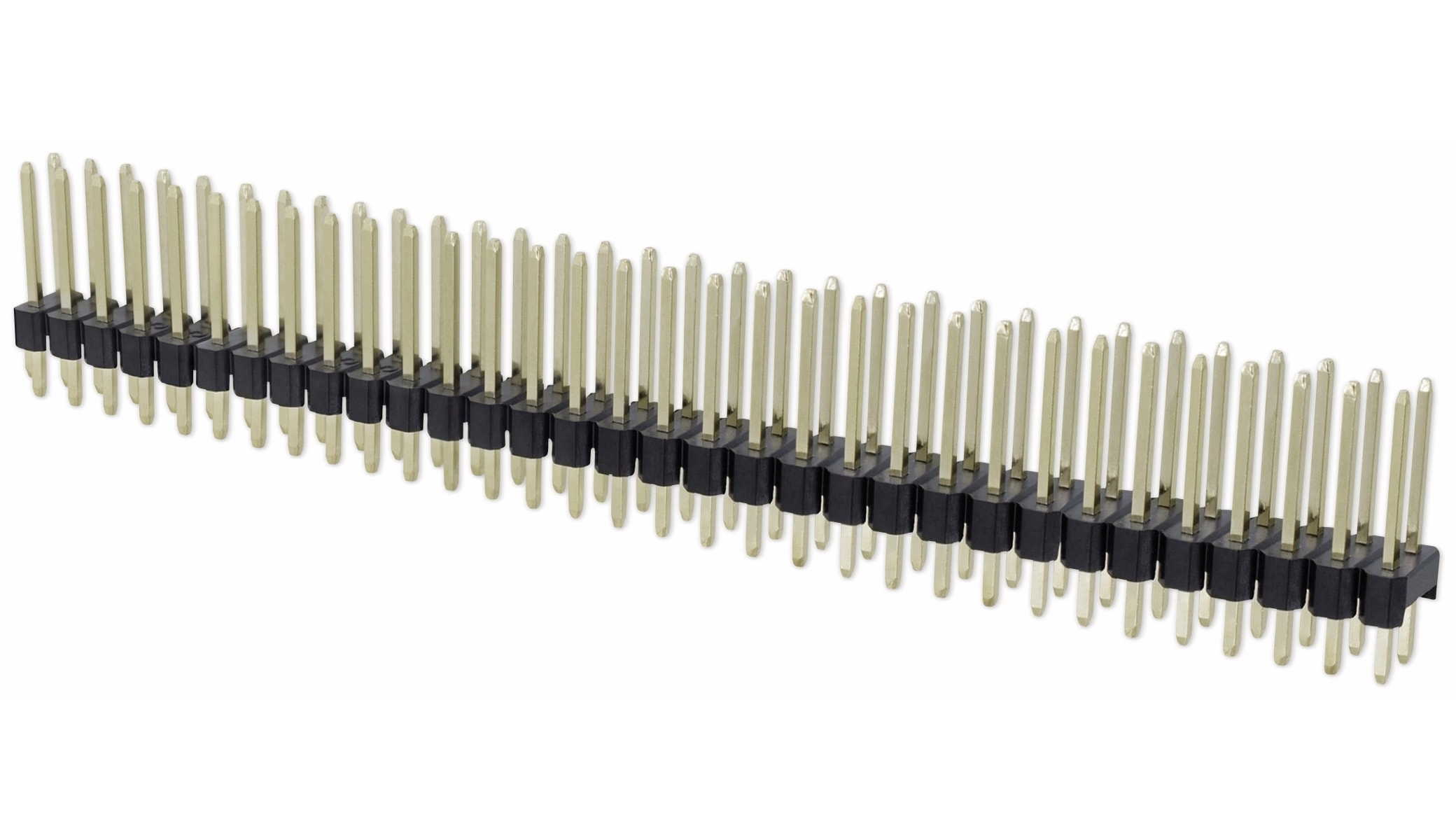 Stiftleiste, 2 x 32, 2,54 mm, gerade, 0,8µ Au (Gold), 5 Stück Stiftleiste, 2 x 32, 2,54 mm, gerade, 0,8µ Au (Gold), 5 Stück