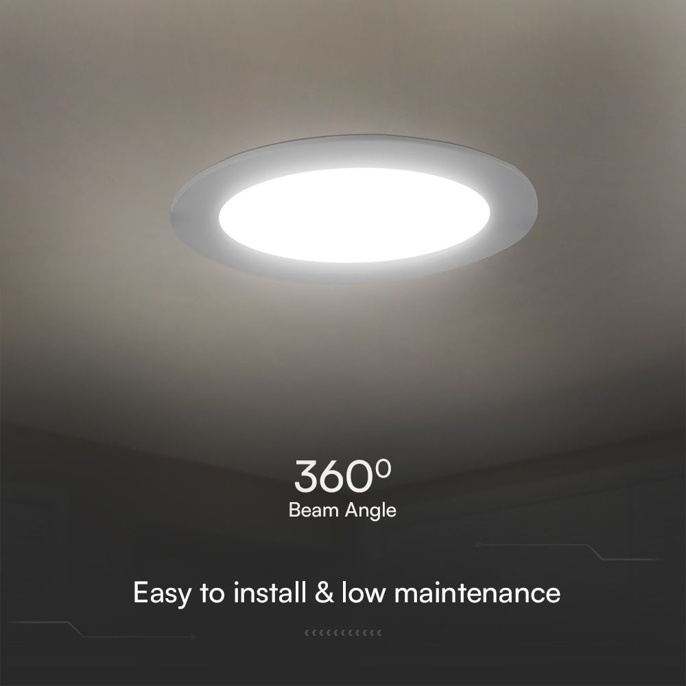 V-TAC LED-Einbauleuchte VT-61006 EEK: E, W 6, 660 lm, 3000 K, Ø 120,5 mm, weiß