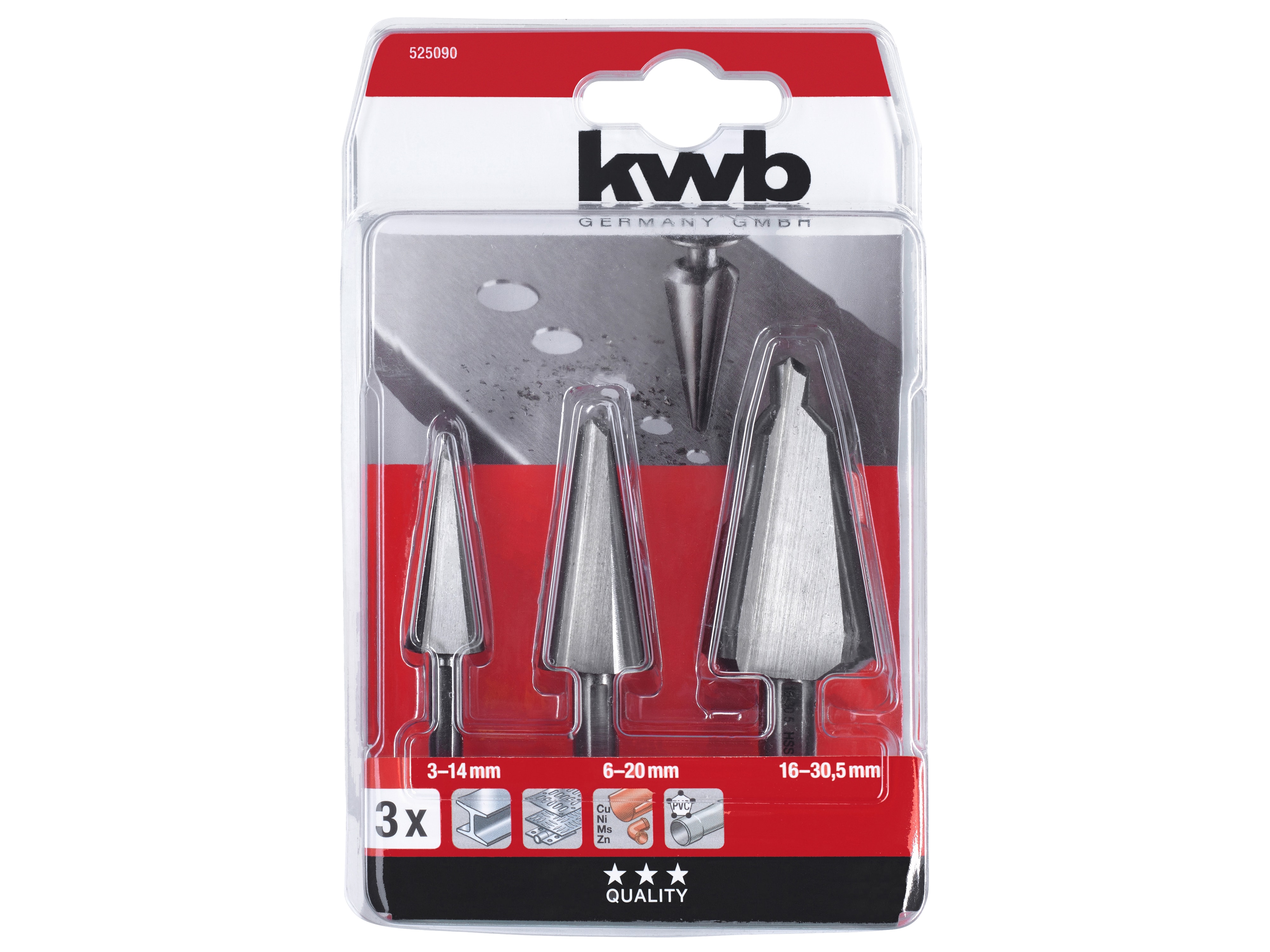 KWB Blechschälbohrer-Set, 525090, 3-teilig KWB Blechschälbohrer-Set, 525090, 3-teilig