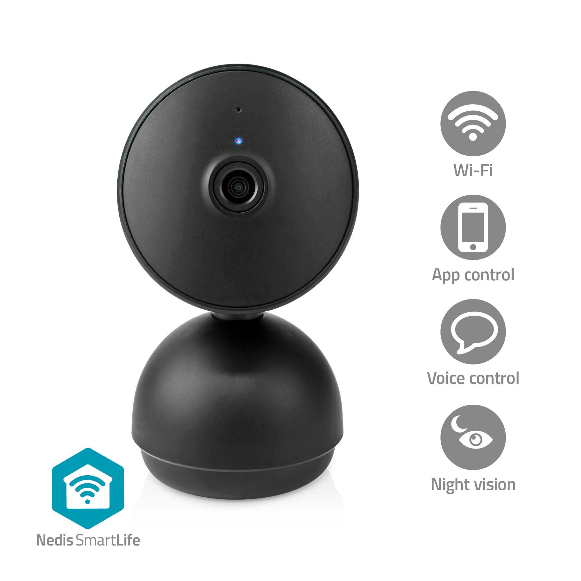 NEDIS Überwachungskamera SmartLife, WIFICI22CBK, Innen, Wi-Fi, schwarz